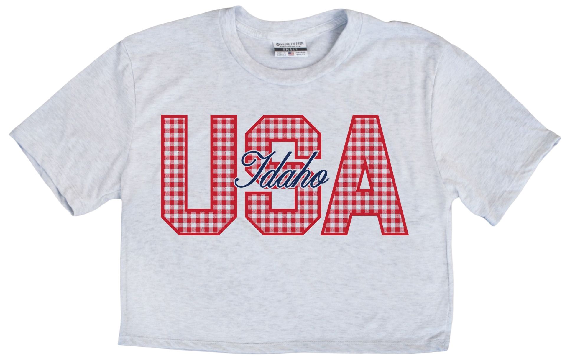 Where I'm From Women's Idaho White 2026 Americana Script T-Shirt