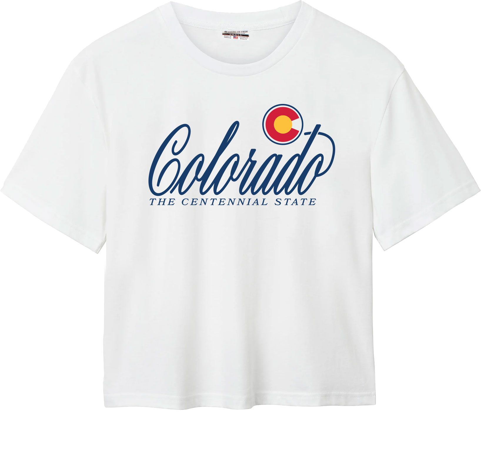 Where I'm From Women's Colorado Ash Flag Script T-Shirt