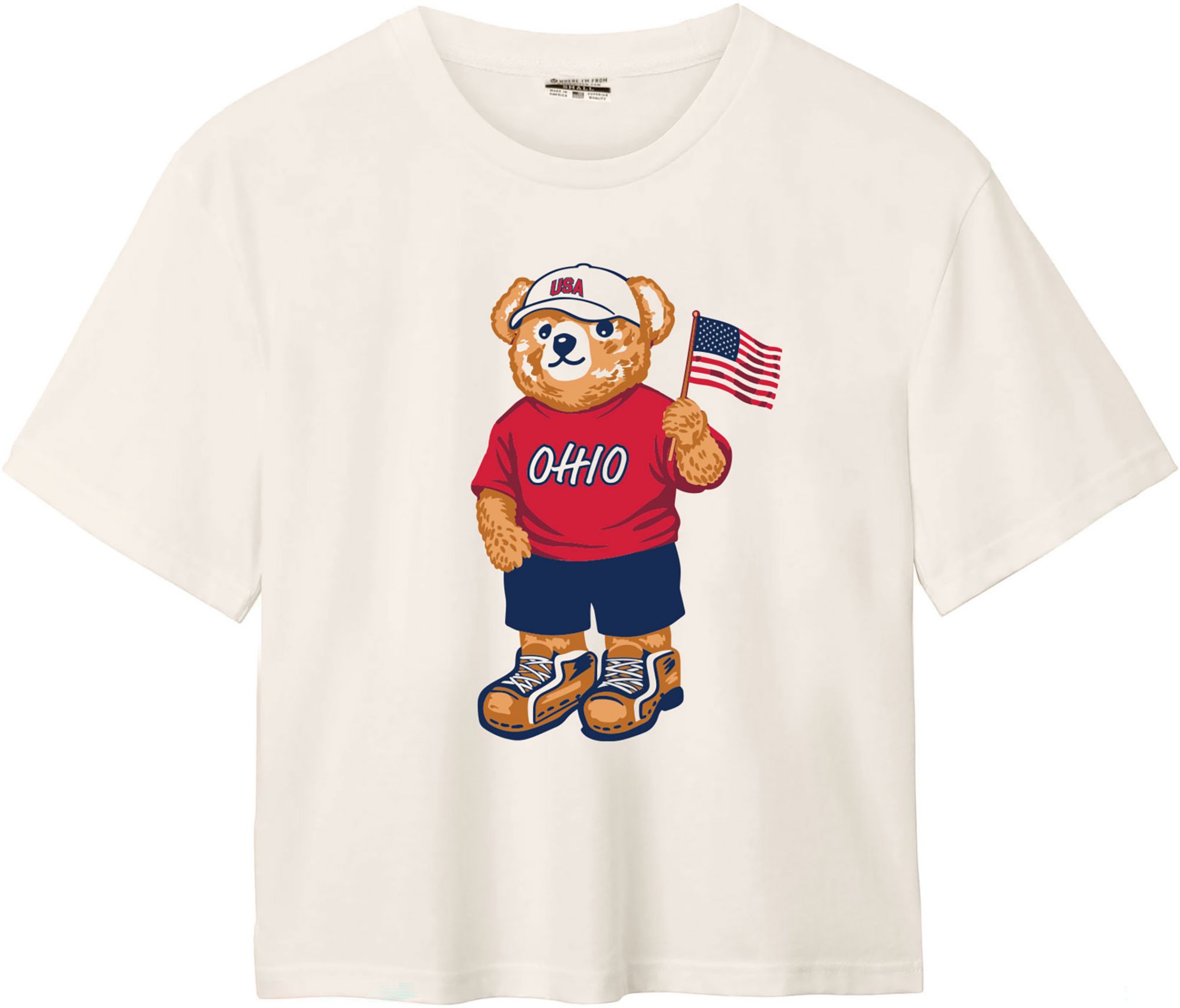 Where I'm From Women's Ohio Cream Bear T-Shirt