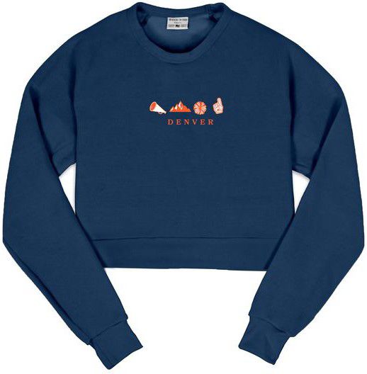Where I'm From Women's Denver Navy Cropped Crewneck Sweatshirt