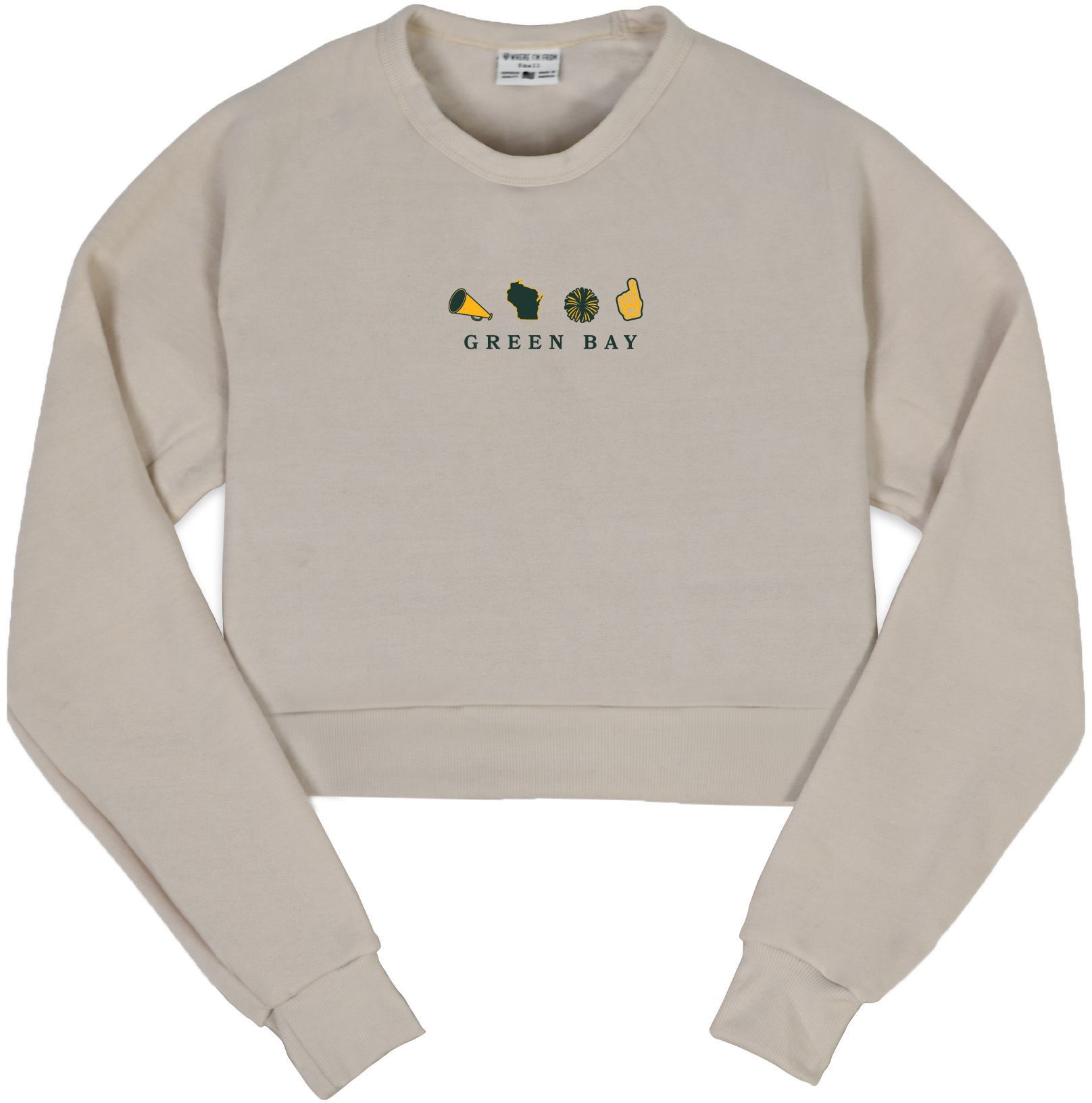 Where I'm From Women's Green Bay Oatmeal Cropped Crewneck Sweatshirt