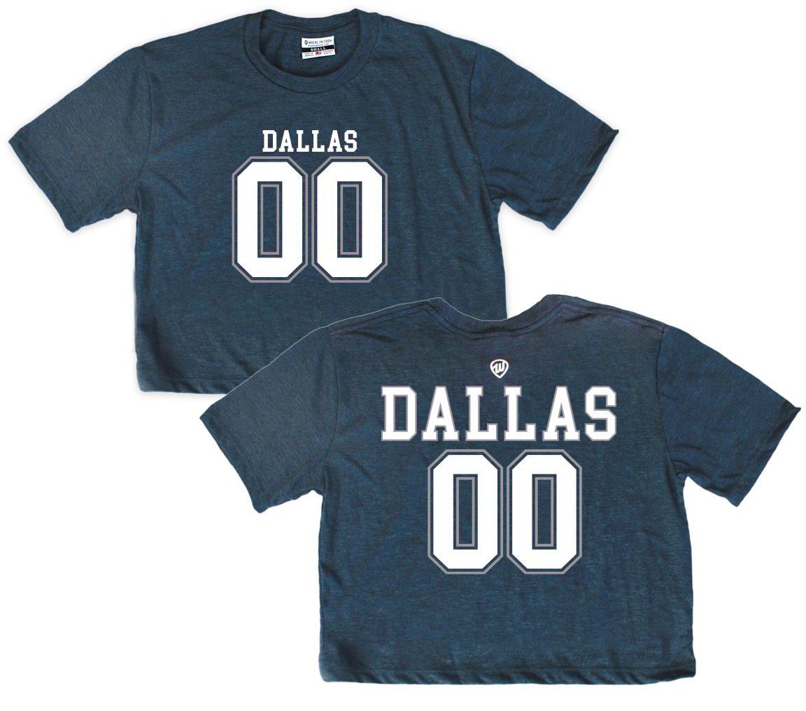 Where I'm From Women's Dallas Navy 2 Hit Cropped T-Shirt