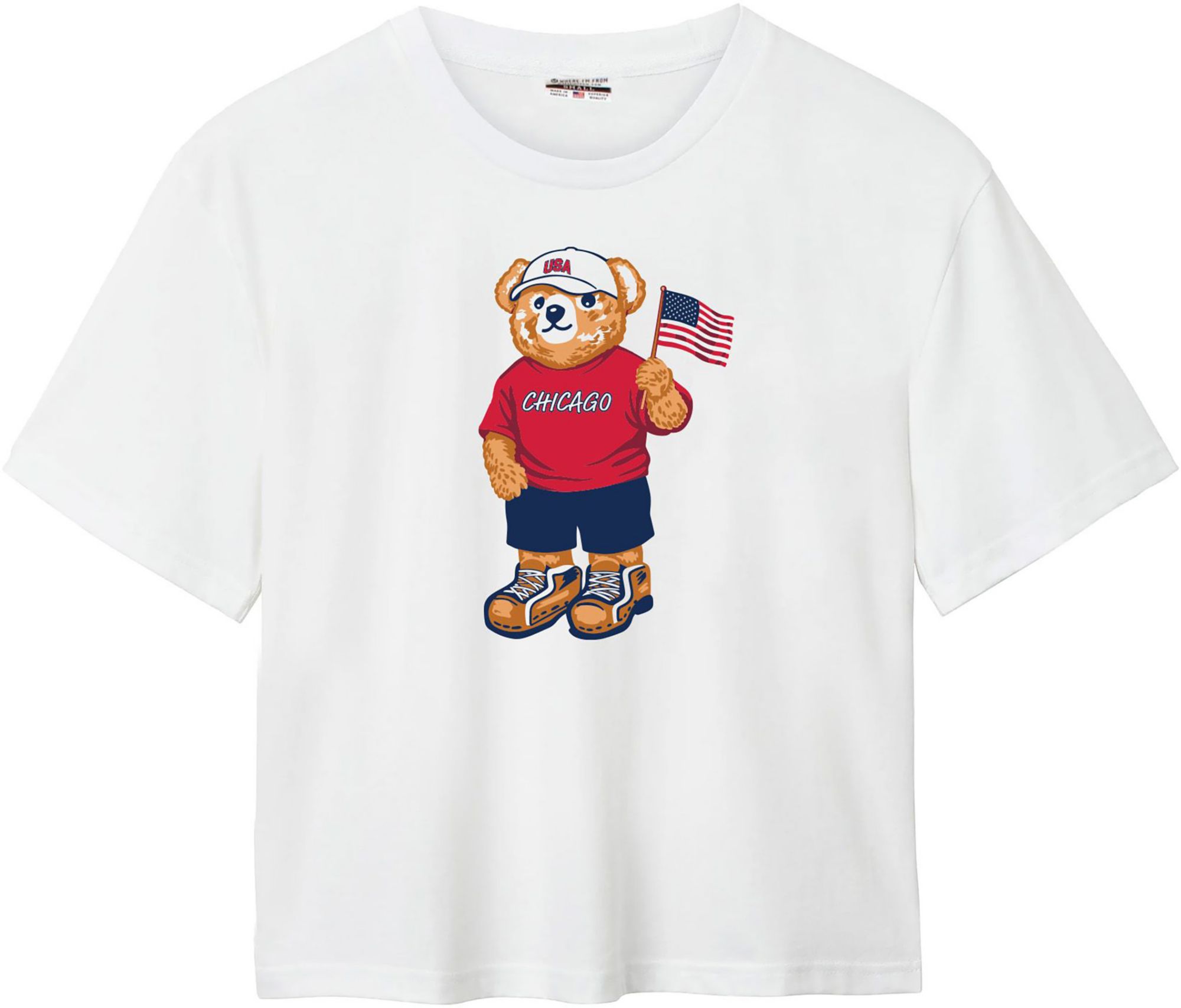 Where I'm From Women's Chicago Cream Bear T-Shirt