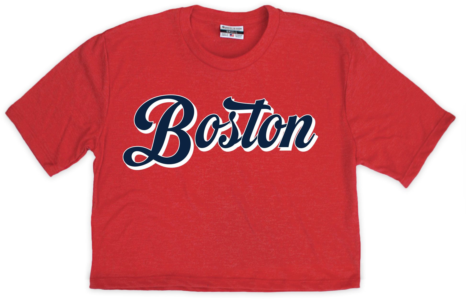 Where I'm From Women's Boston Red Script T-Shirt