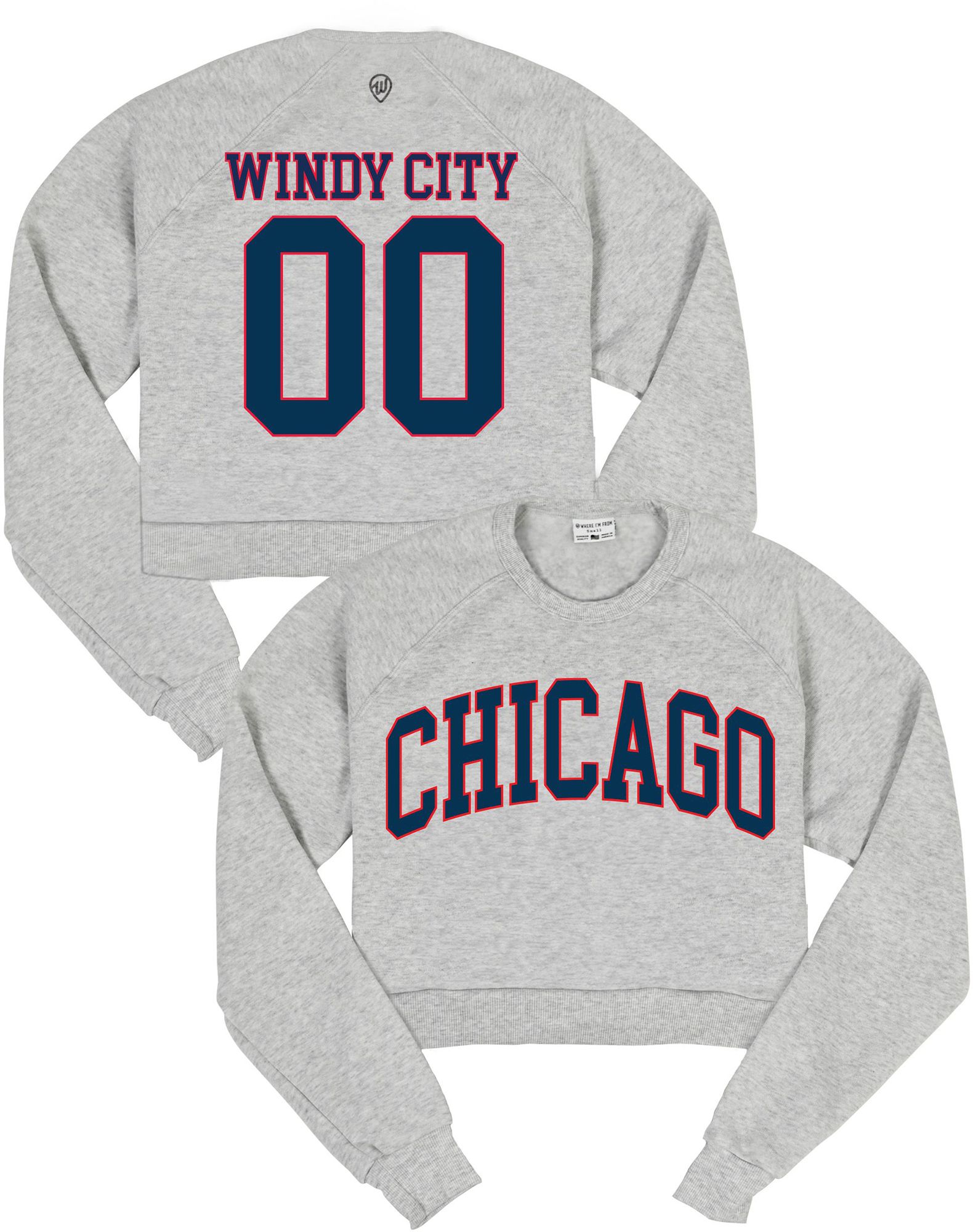 Where I'm From Women's Chicago Ash Cropped Crewneck Sweatshirt