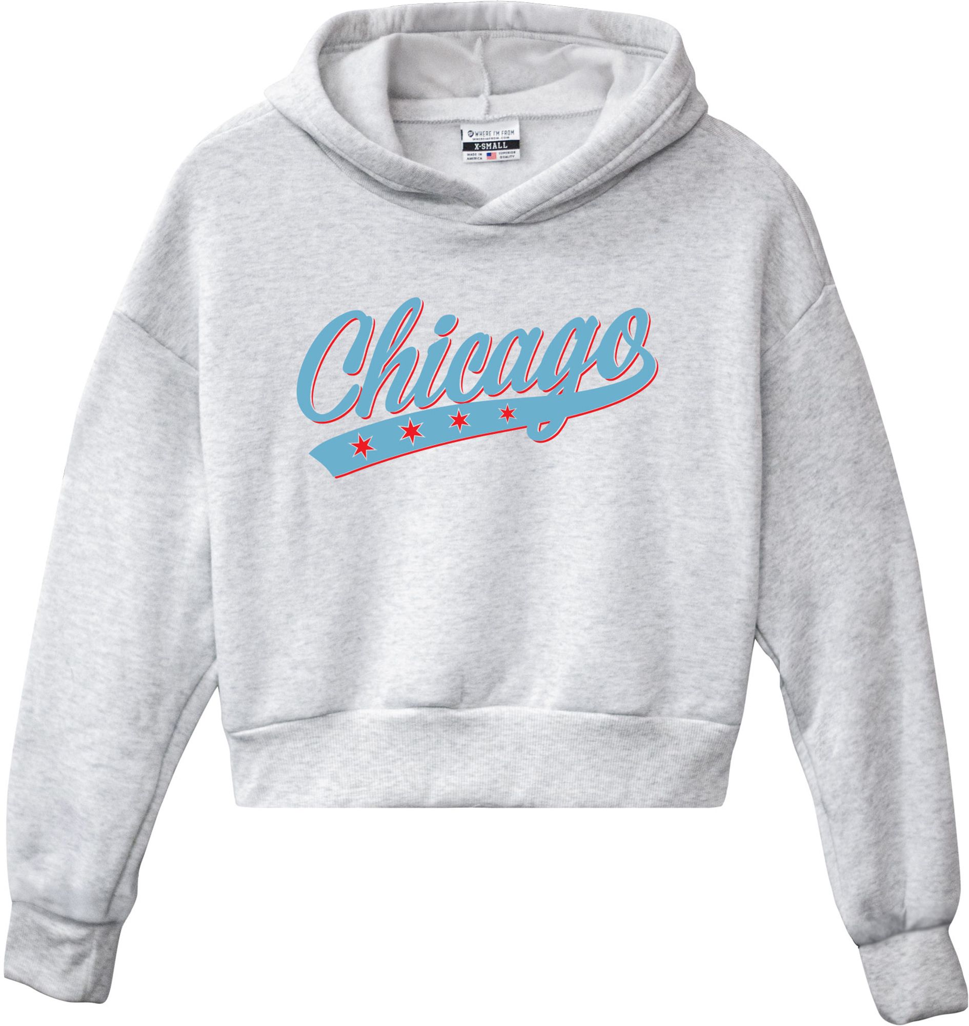 Where I'm From Adult Chicago Ash Cropped Crewneck Sweatshirt