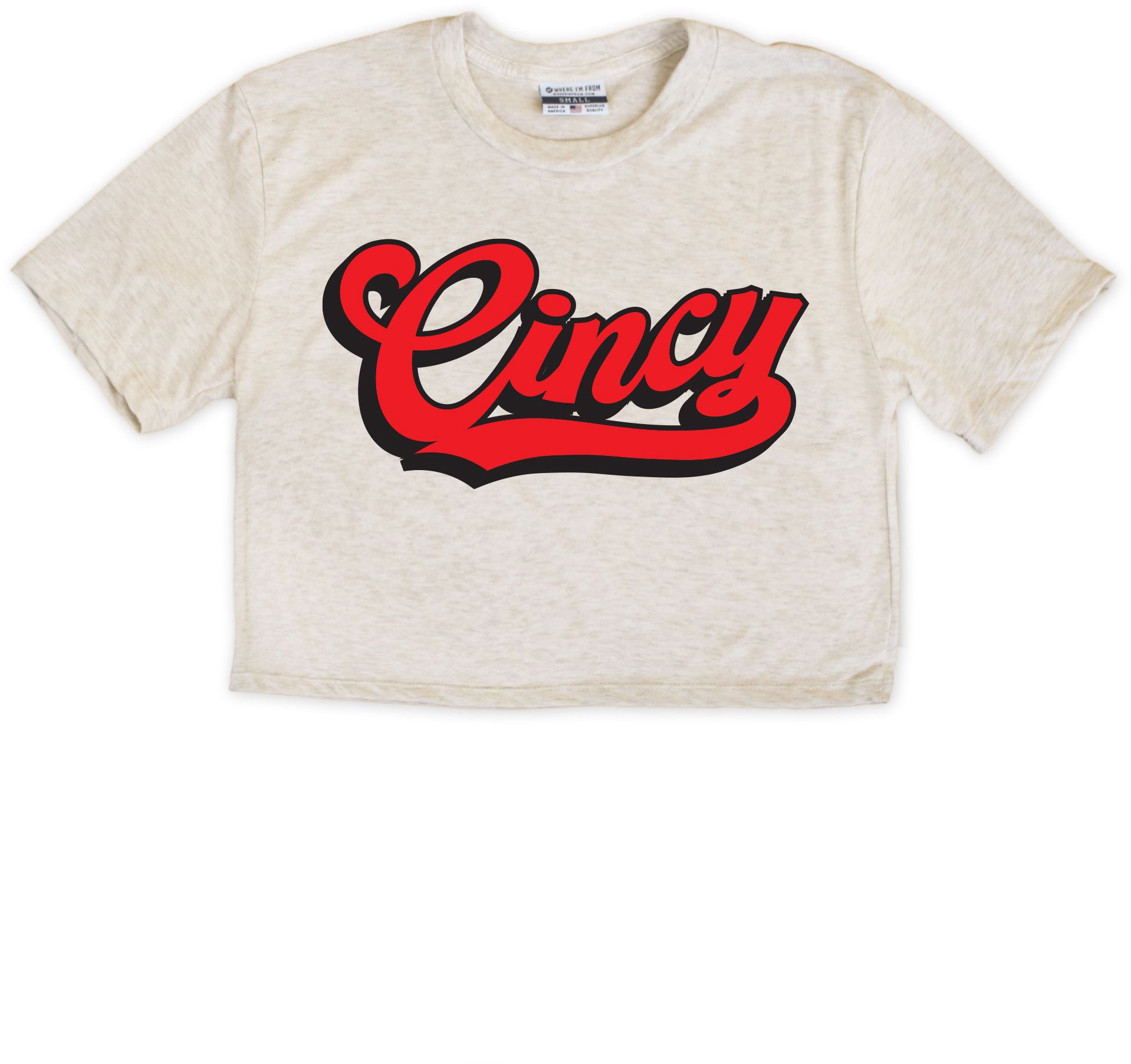 Where I'm From Women's Cincinnati Oatmeal Repeat Cropped T-Shirt