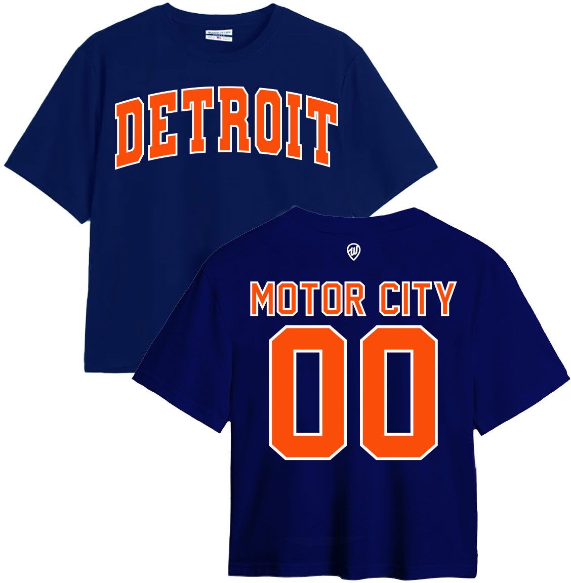 Where I'm From Women's Detroit Navy 2 Hit Easy Baseball T-Shirt