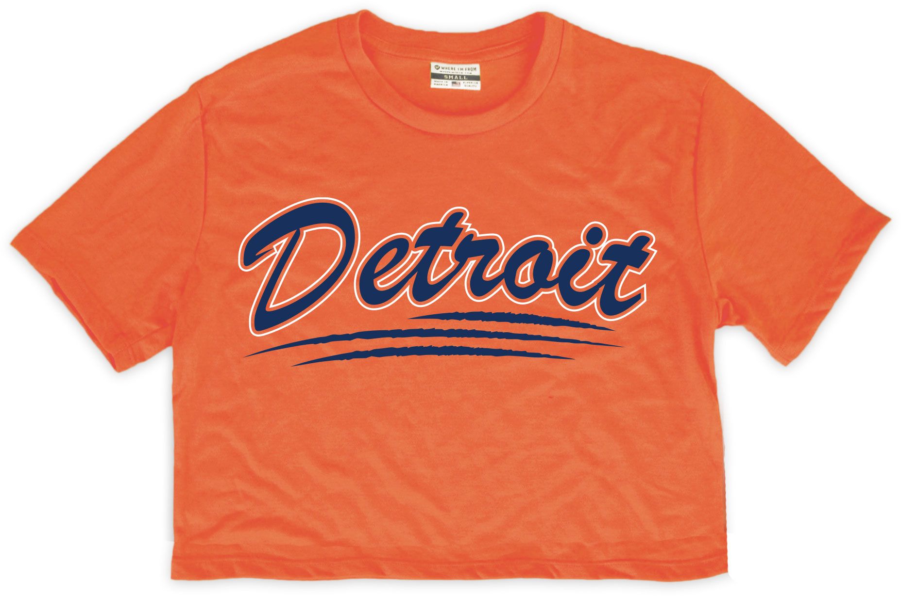 Where I'm From Women's Detroit Orange Cropped T-Shirt