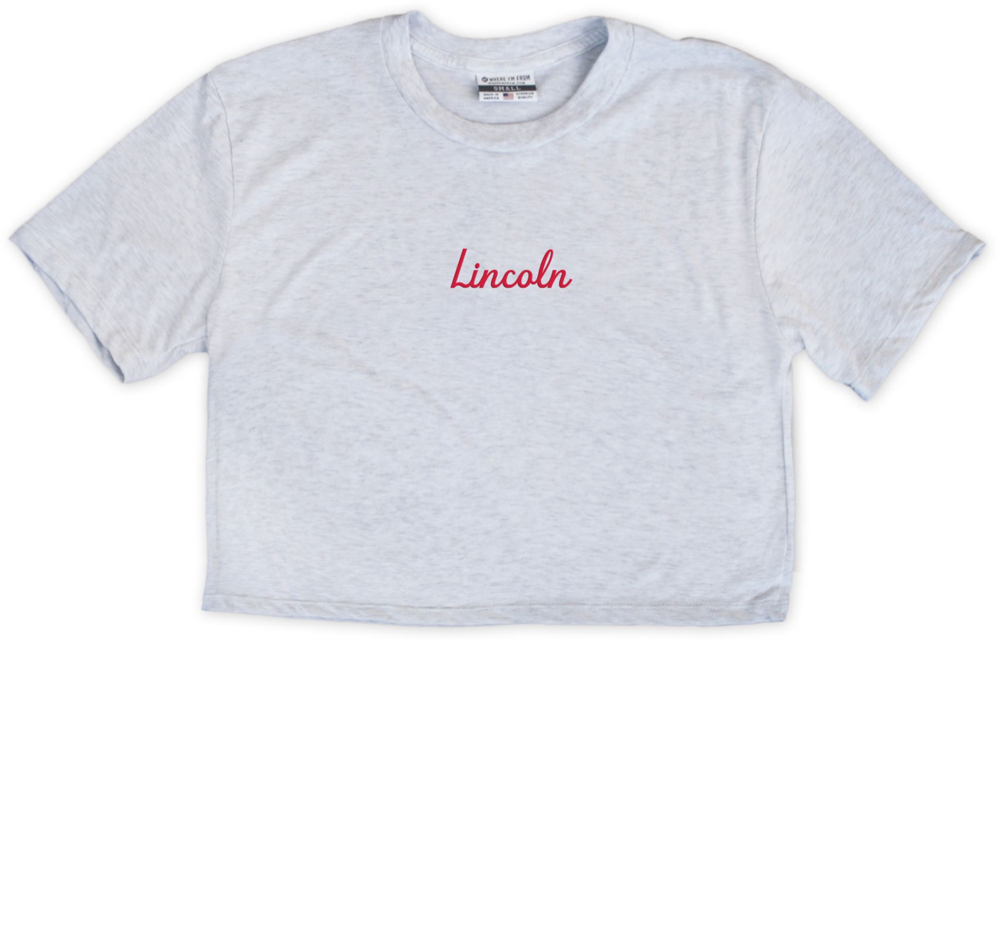 Where I'm From Women's Lincoln Ash Embroidered Cropped T-Shirt