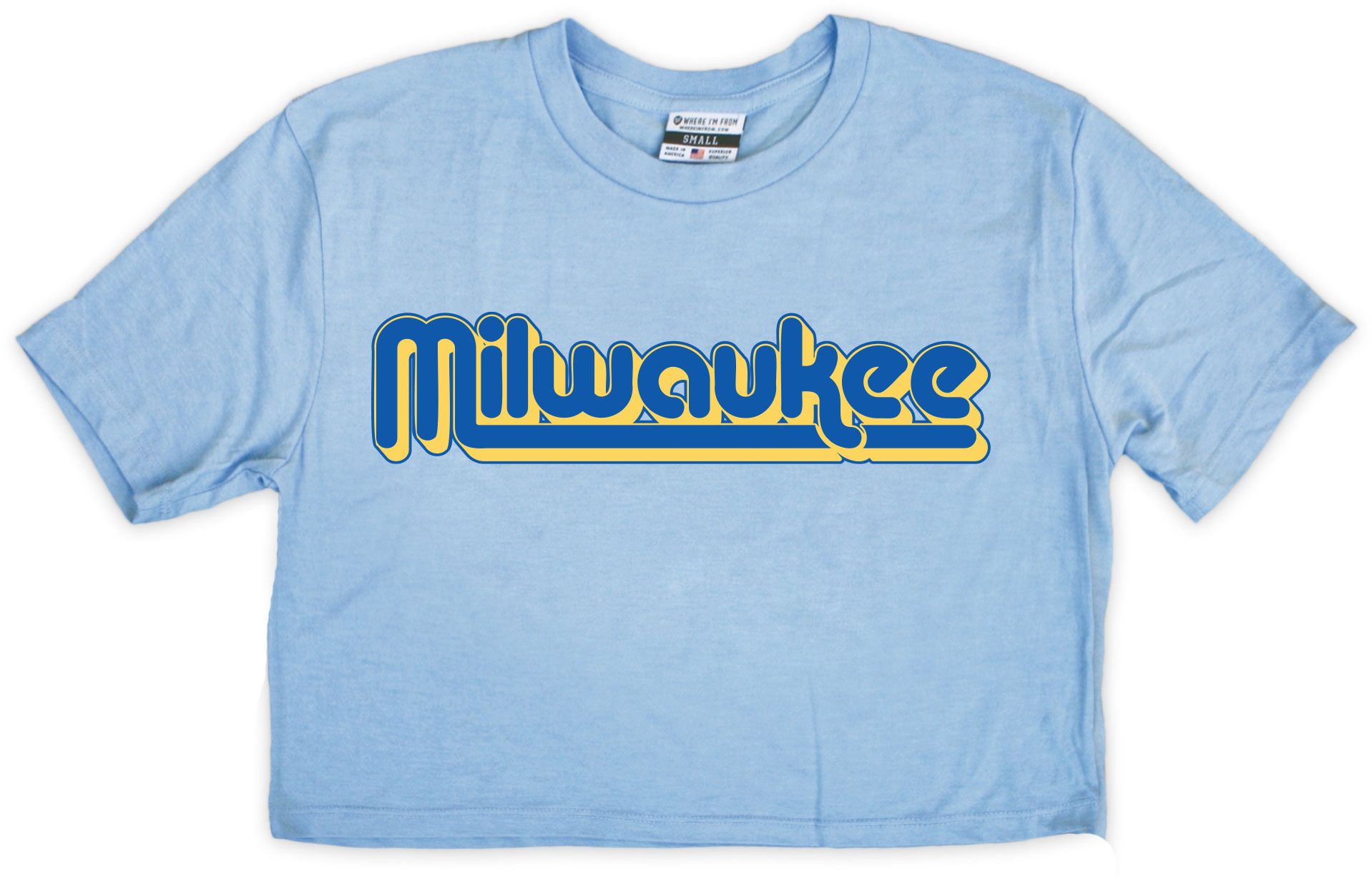 Where I'm From Women's Milwaukee Light Blue Cropped T-Shirt