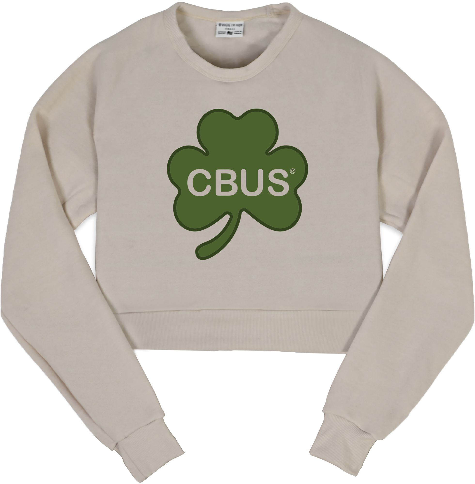 Where I'm From Women's Columbus St. Patrick's Day Oatmeal City Code Cropped Crewneck Sweatshirt