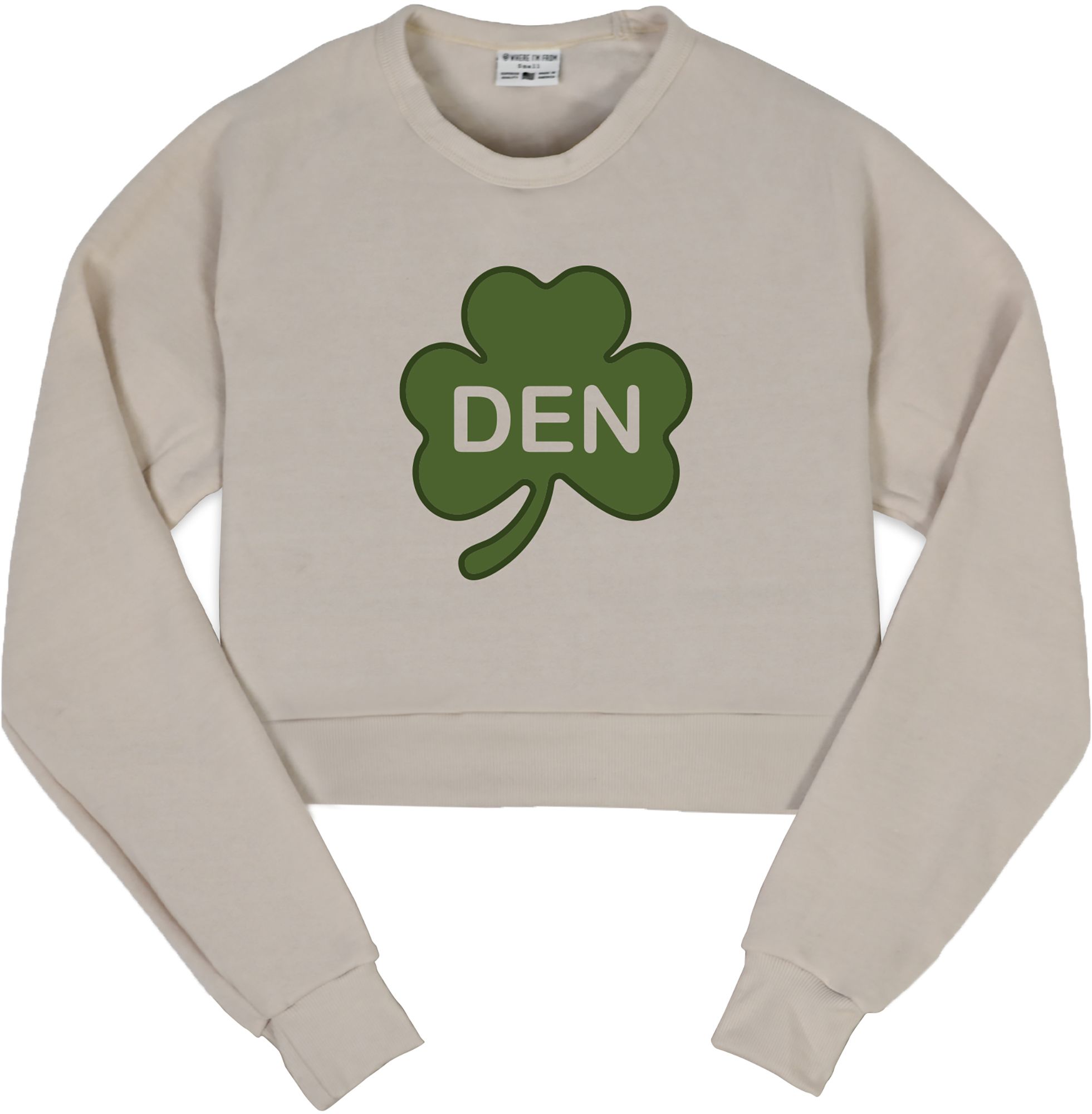 Where I'm From Women's Denver St. Patrick's Day Oatmeal City Code Cropped Crewneck Sweatshirt
