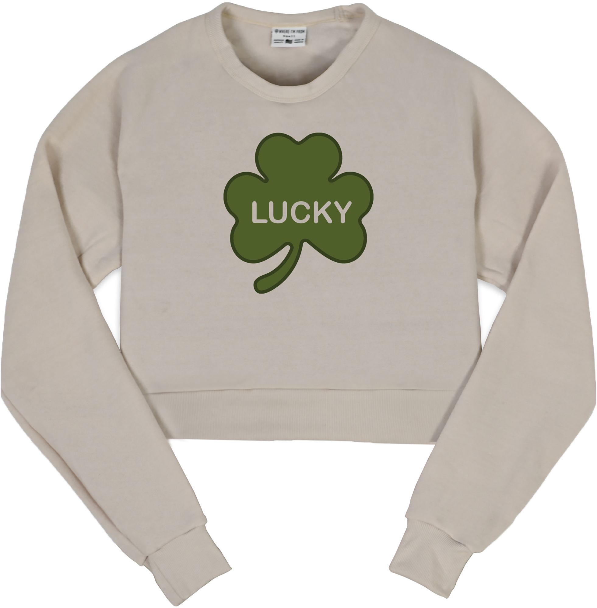 Where I'm From Women's St. Patrick's Day Oatmeal City Code Cropped Crewneck Sweatshirt