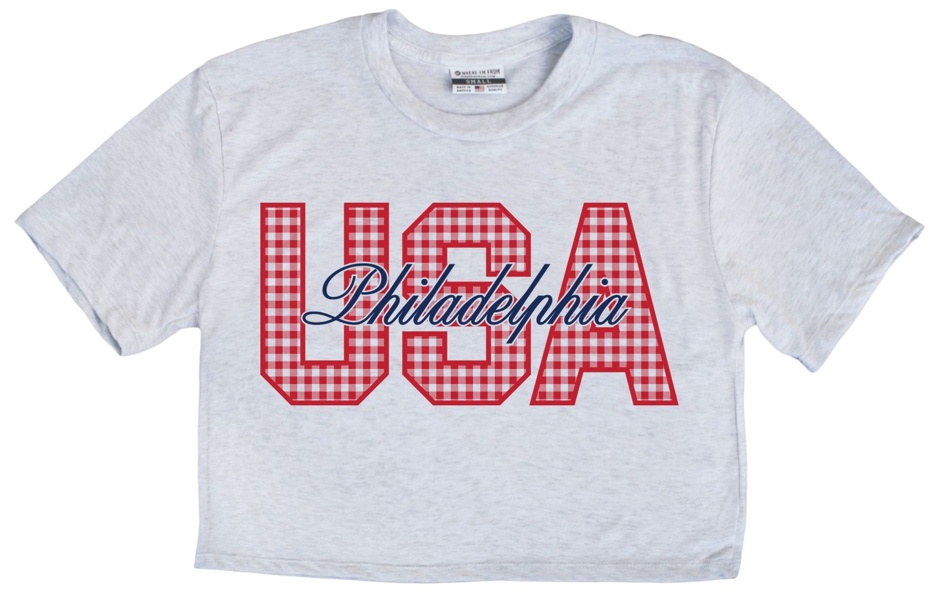 Where I'm From Women's Philadelphia White 2026 Americana Script T-Shirt