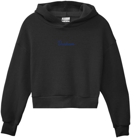 Where I'm From Women's Durham Black Embroidered Cropped Hoodie