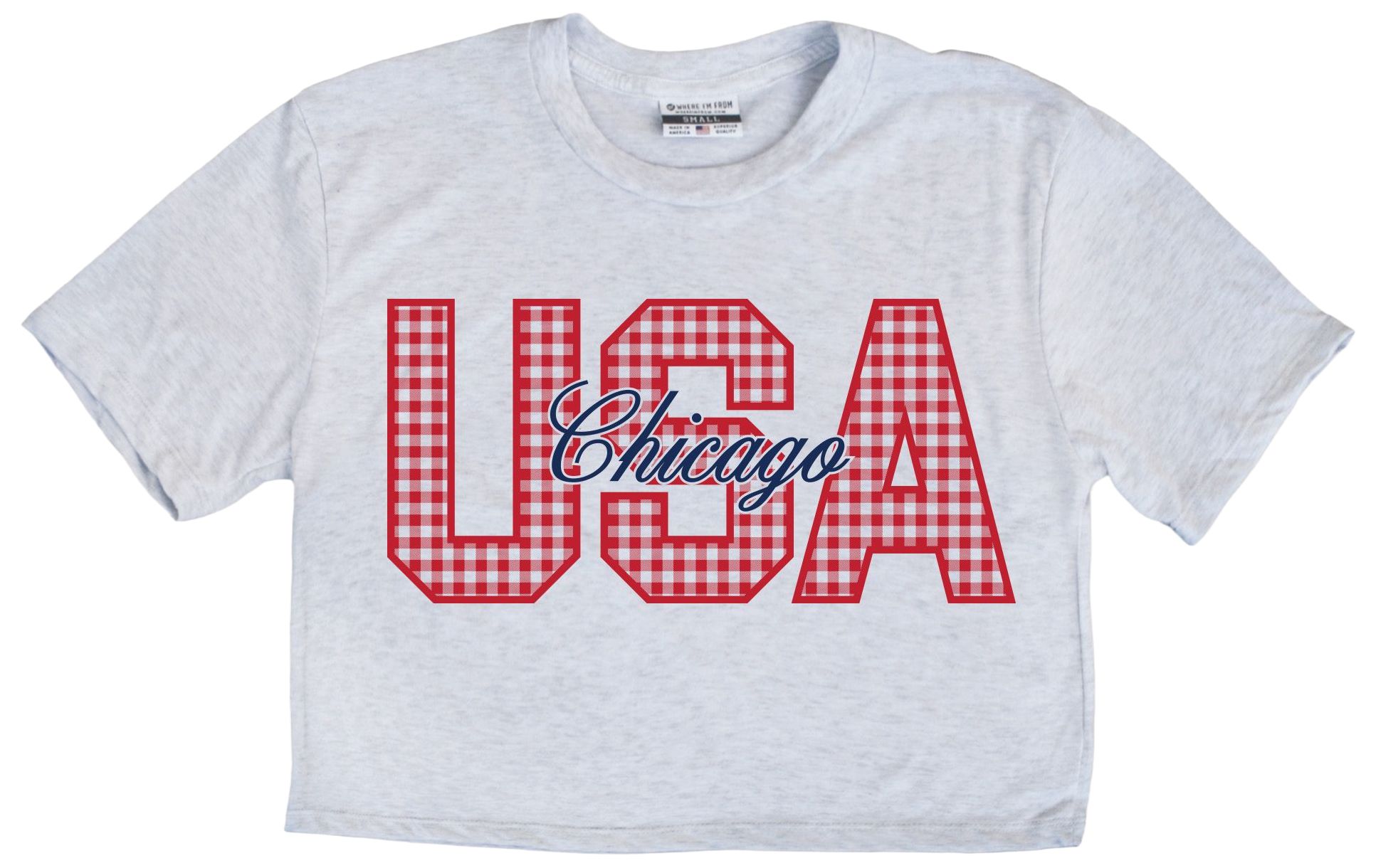 Where I'm From Women's Chicago White 2026 Americana Script T-Shirt