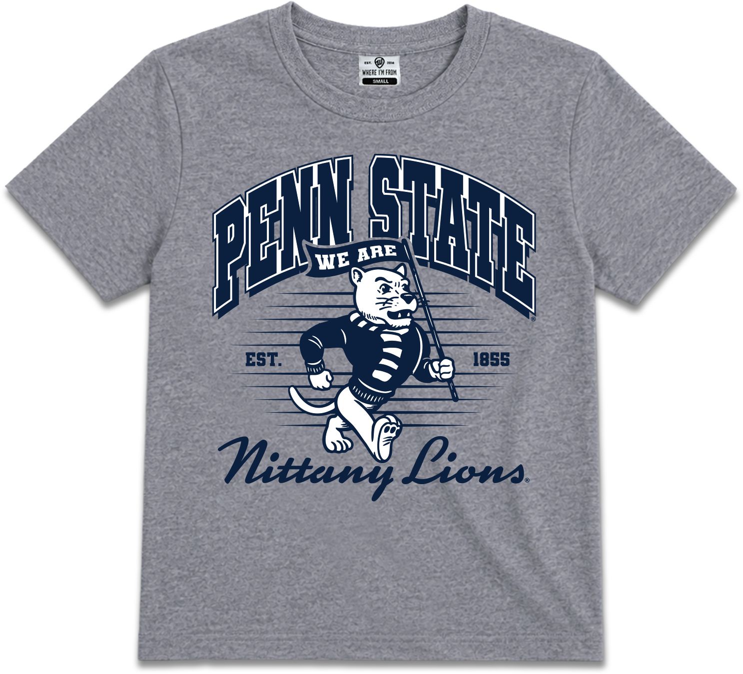 Where I'm From Youth Penn State Nittany Lions Walking Mascot T-Shirt, XL, Gray