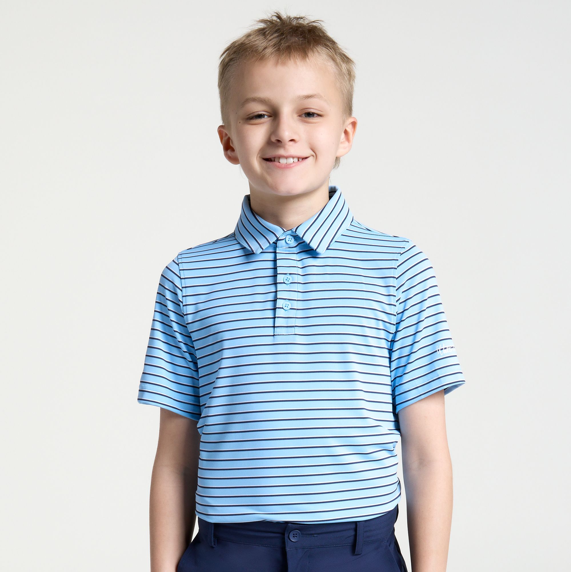 Walter Hagen Boys' Performance 11 Classic Tri-Stripe Polo