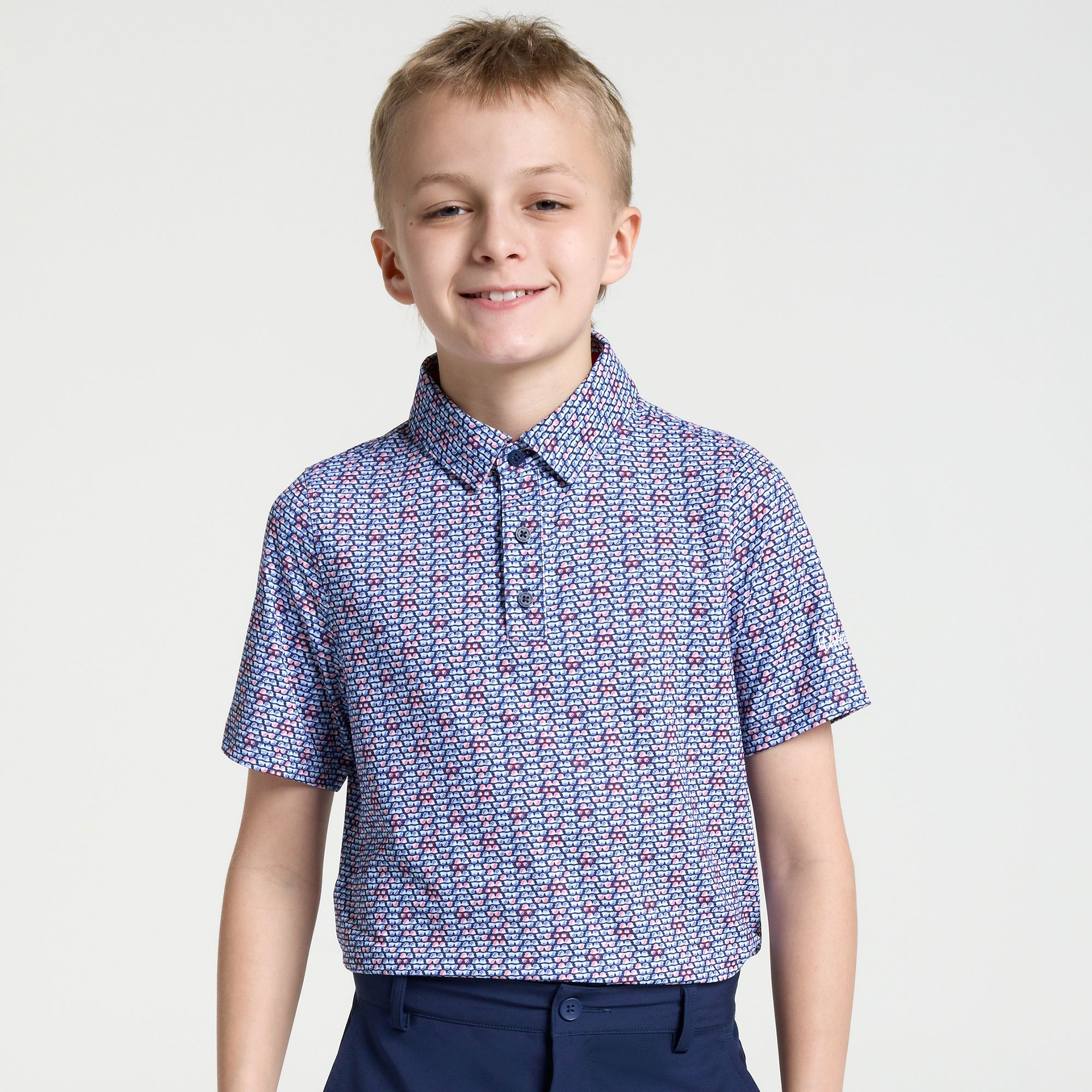 Walter Hagen Boys' Performance 11 Printed Polo