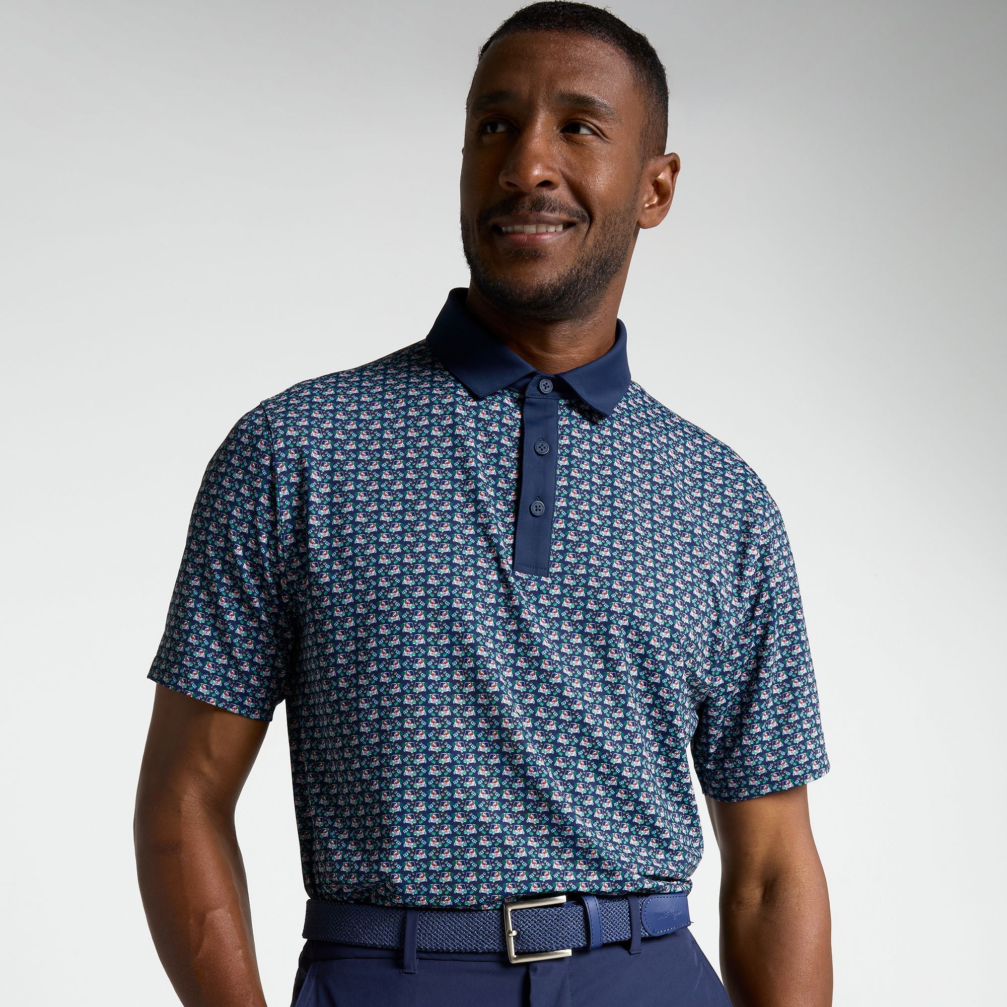 Walter Hagen Men's Performance 11 Printed Holiday Polo