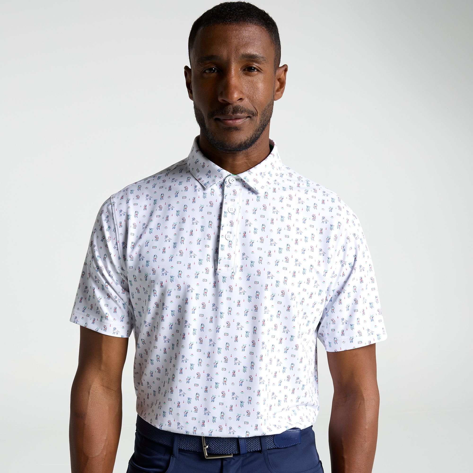 Walter Hagen Men's Performance 11 Printed Holiday Polo