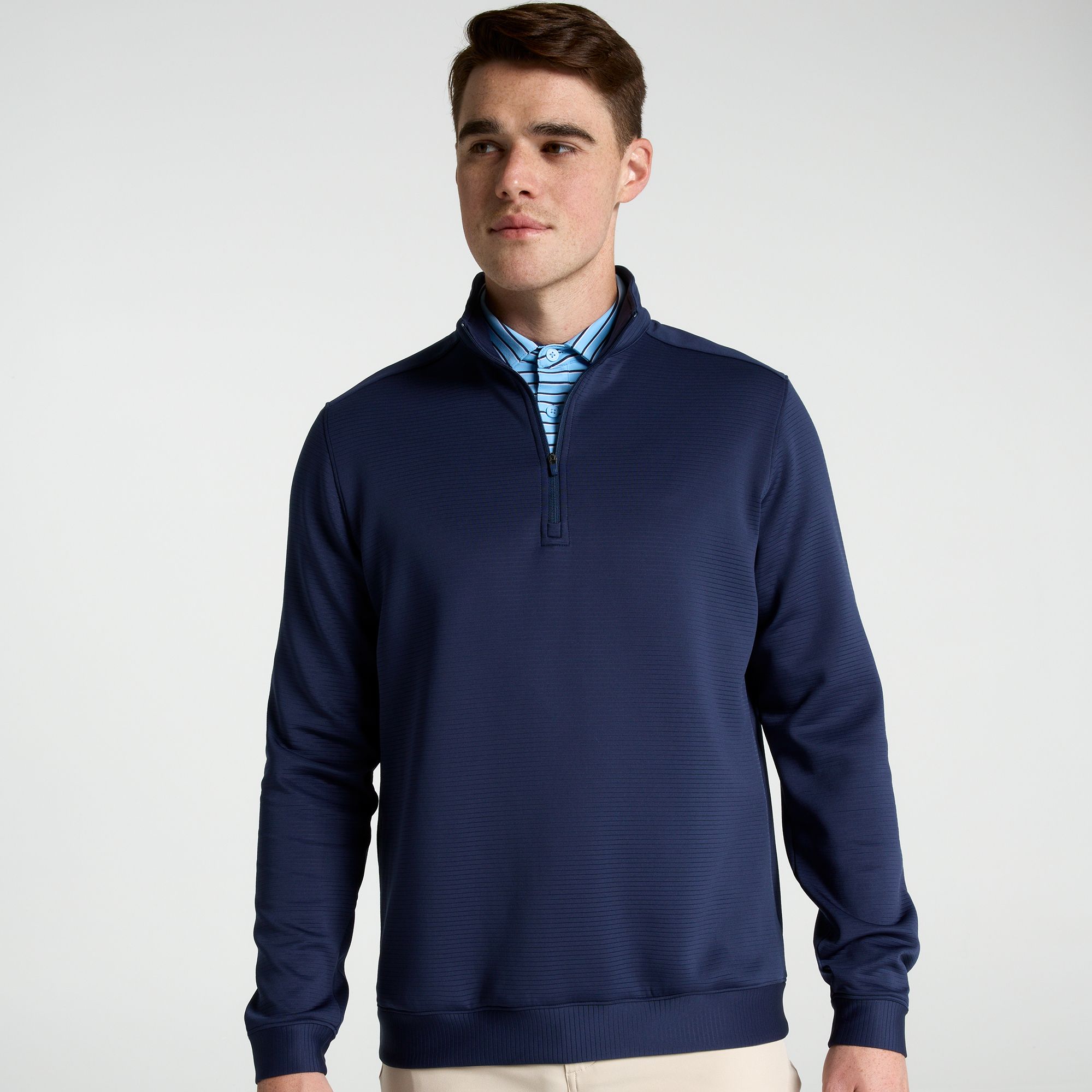 Walter Hagen Men's Performance 11 Second Lie 1/4 Zip, Medium, Navy Blue