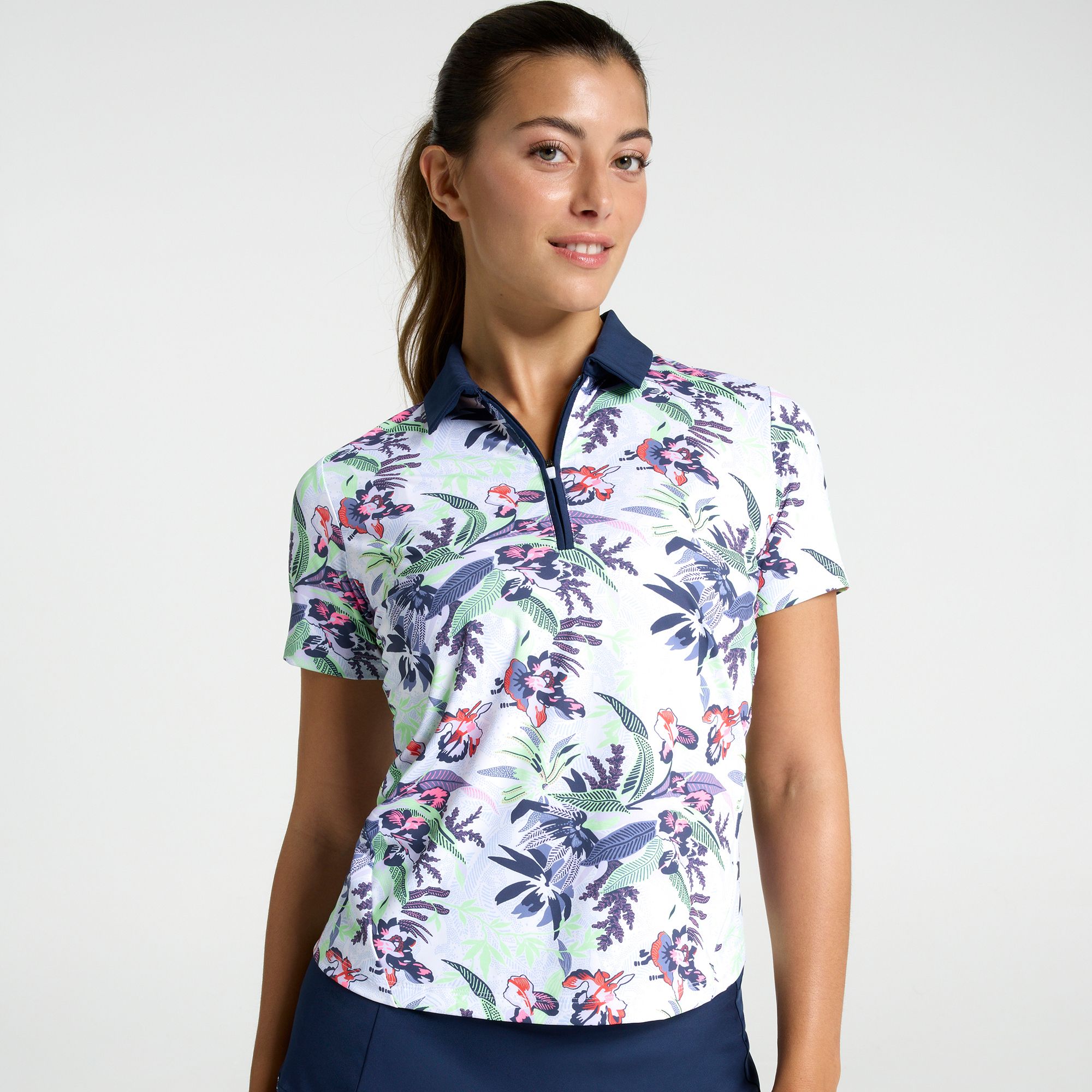 Walter Hagen Women's Performance 11 Short Sleeve Zip Polo