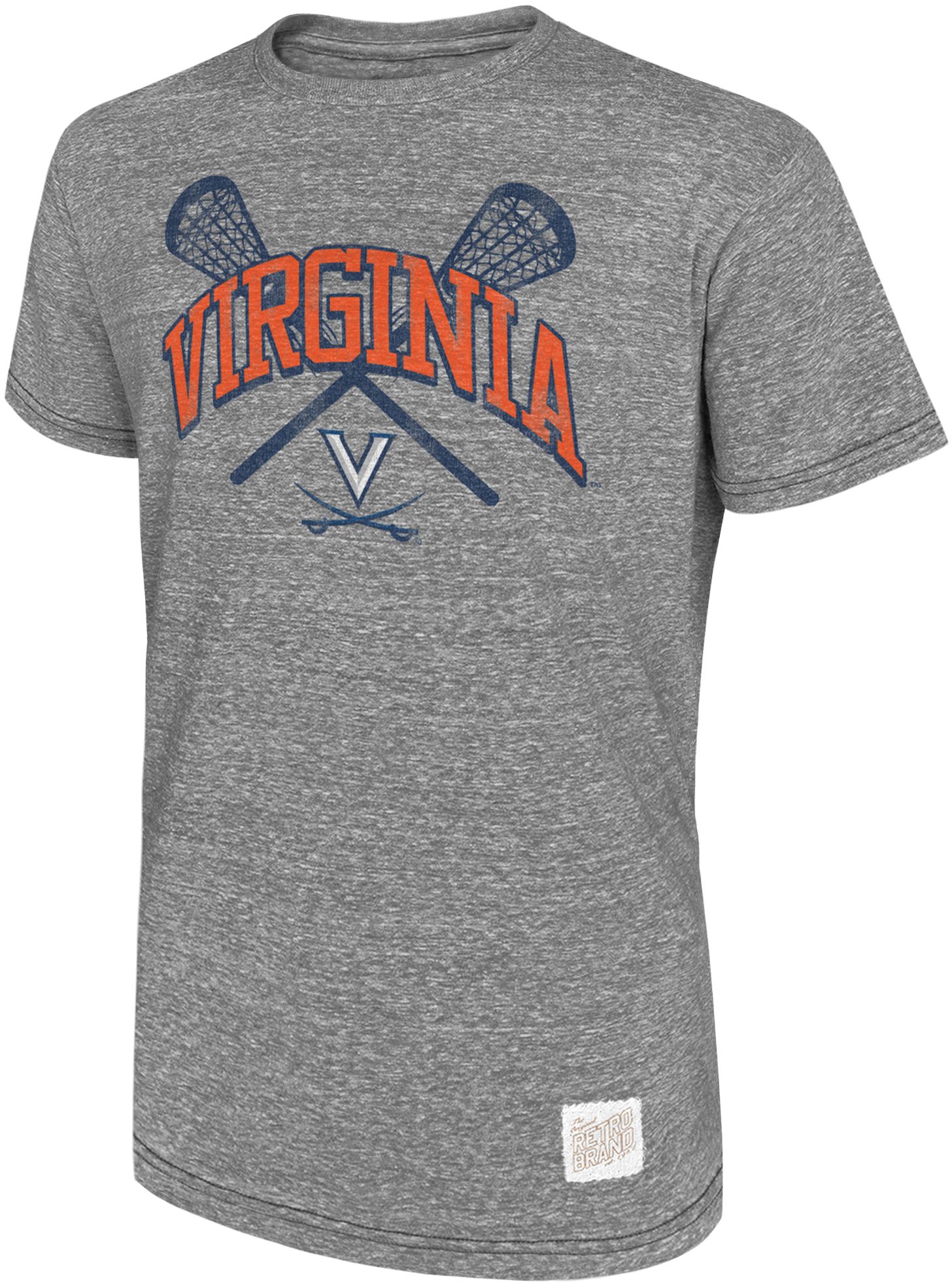 Retro Brand Adult 2026 Men's Lacrosse Champs Virgina Cavaliers Grey T-Shirt
