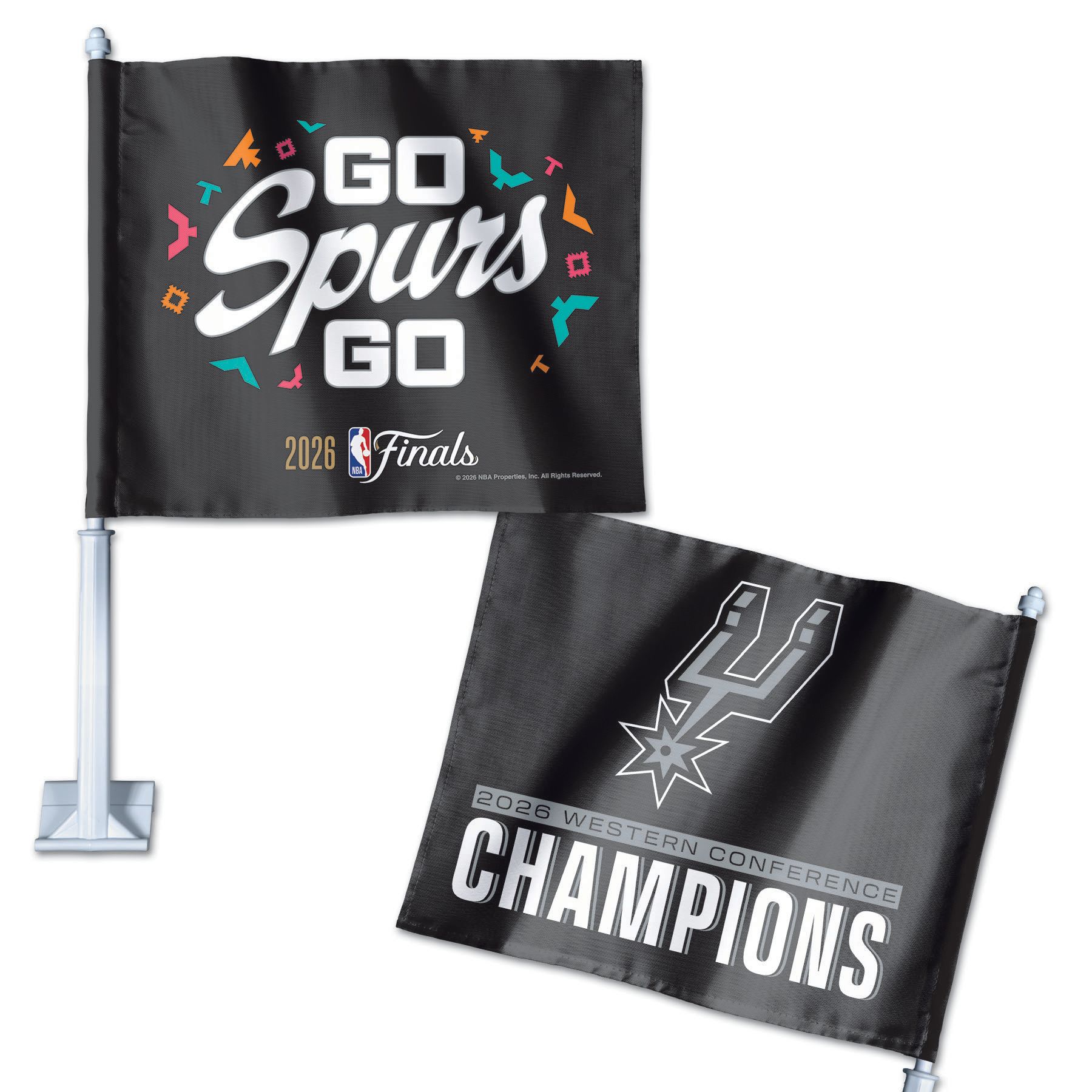 WinCraft 2026 Western Conference Champions San Antonio Spurs Car Flag
