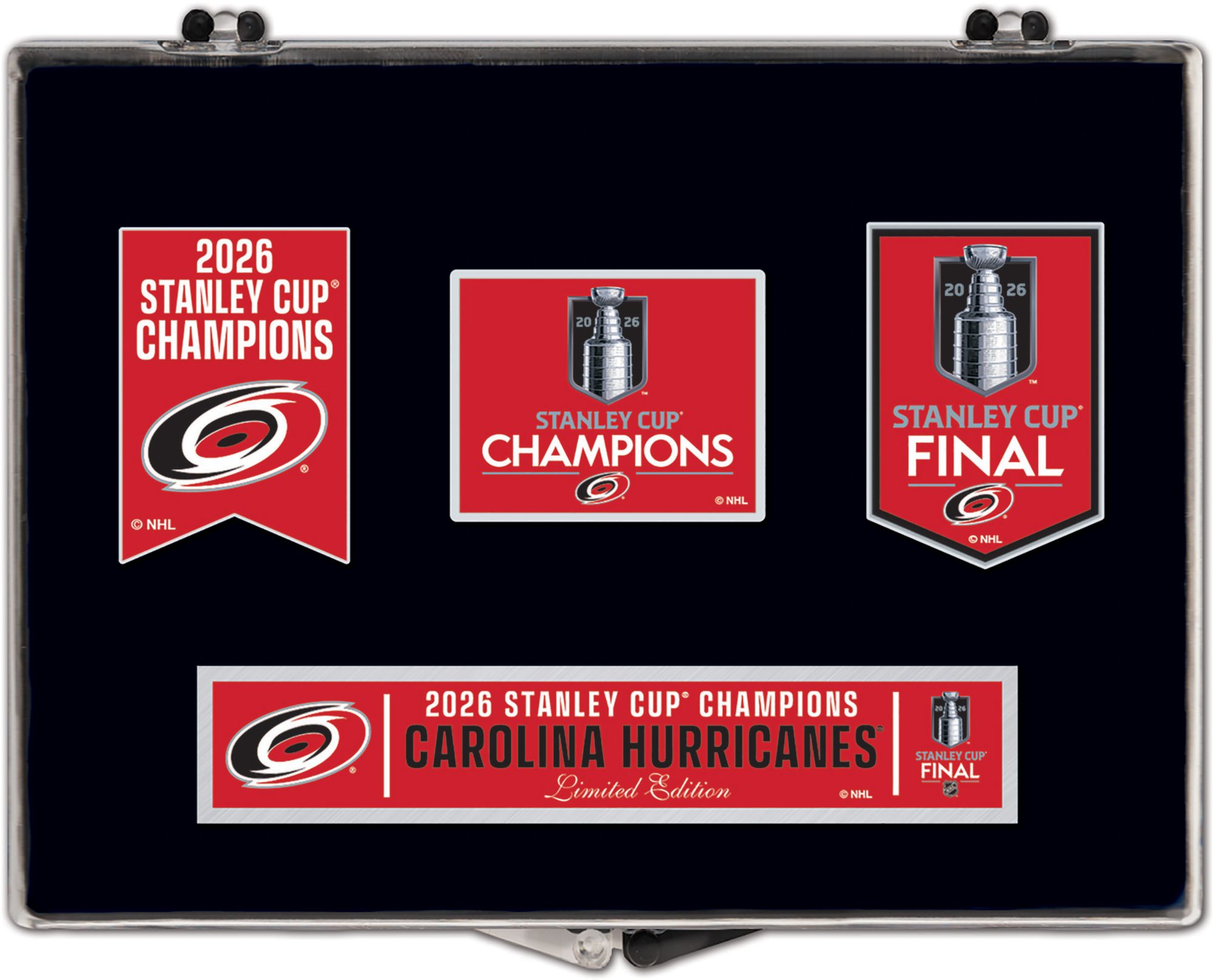 WinCraft Carolina Hurricanes 2026 Stanley Cup Champions 3-Piece Pin Set