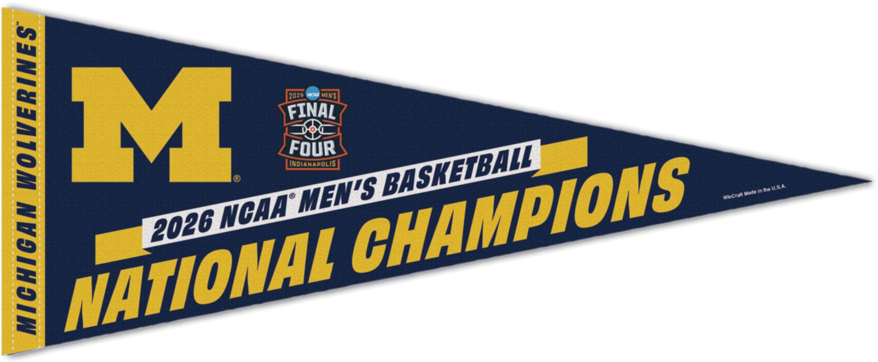 WinCraft 2026 Men's Basketball National Champions Michigan Wolverines Pennant