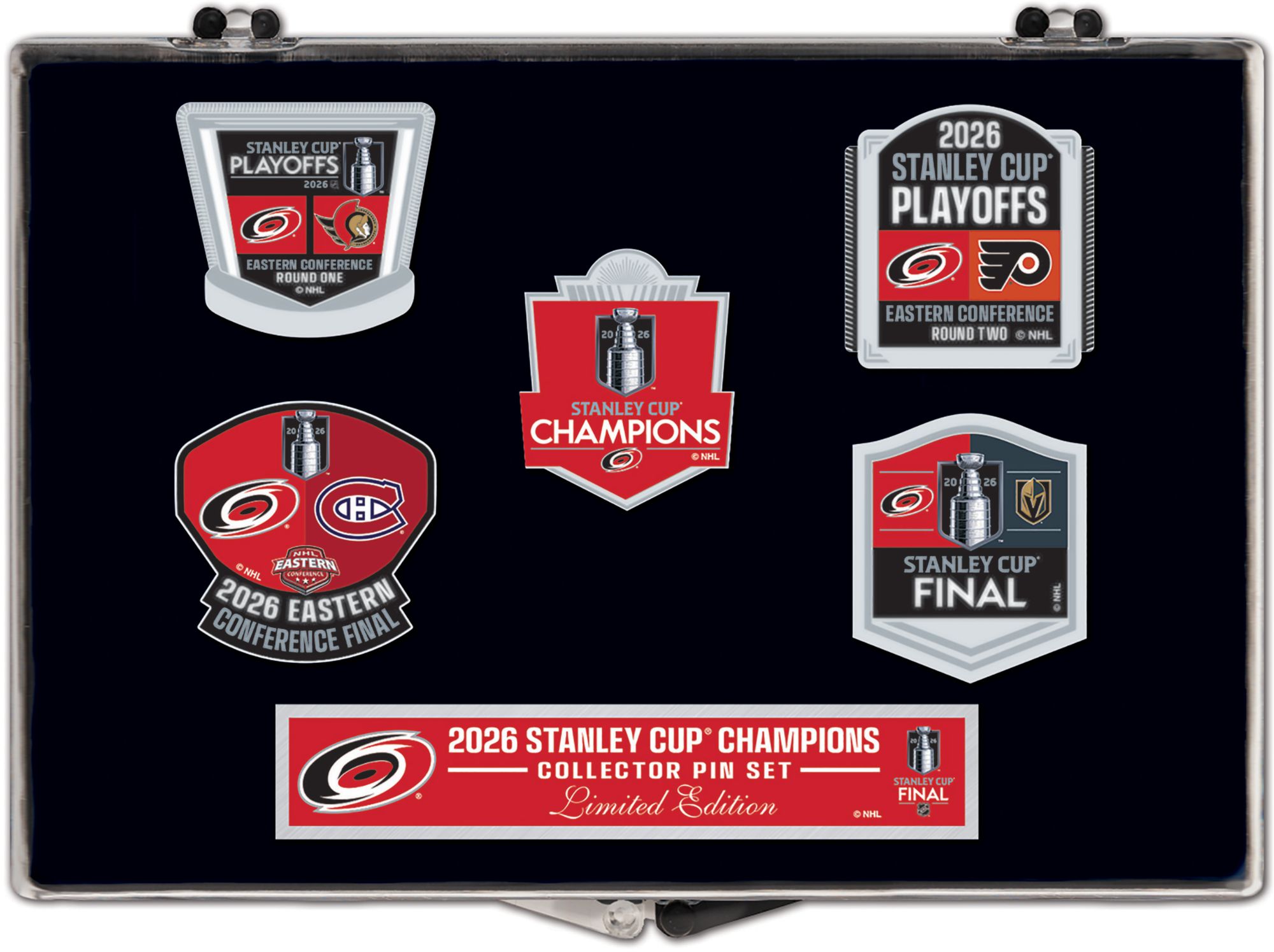WinCraft Carolina Hurricanes 2026 Stanley Cup Champions 5-Piece Pin Set