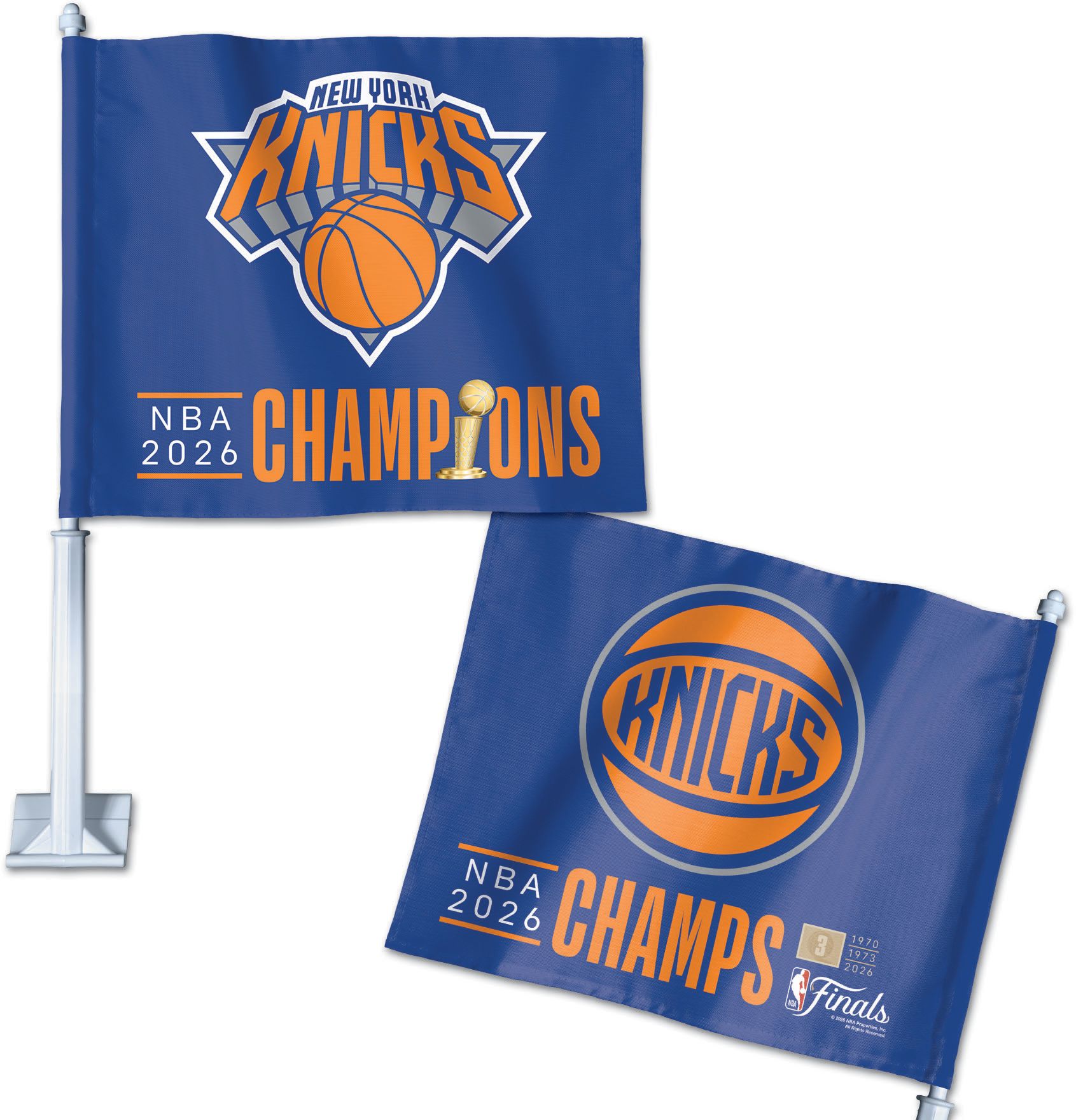 WinCraft 2026 NBA Champions New York Knicks Car Flag