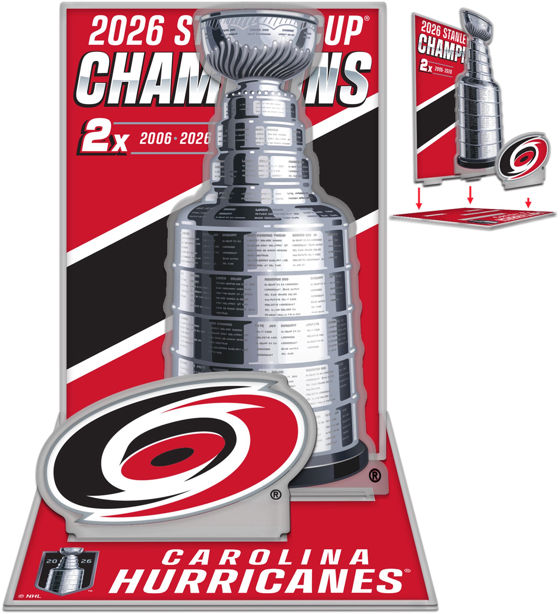 WinCraft Carolina Hurricanes 2026 Stanley Cup Champions Acrylic Stand