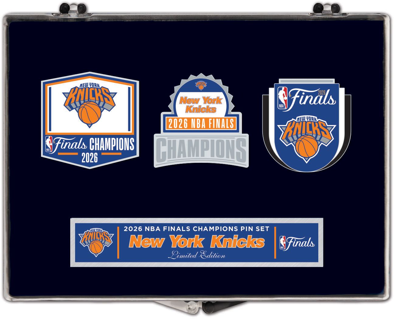 WinCraft 2026 NBA Champions New York Knicks 3-Piece Pin Set