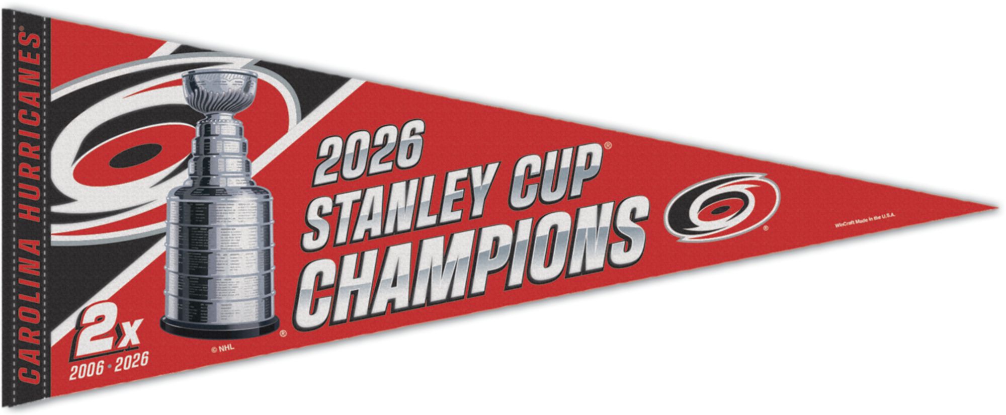 WinCraft Carolina Hurricanes 2026 Stanley Cup Champions Pennant