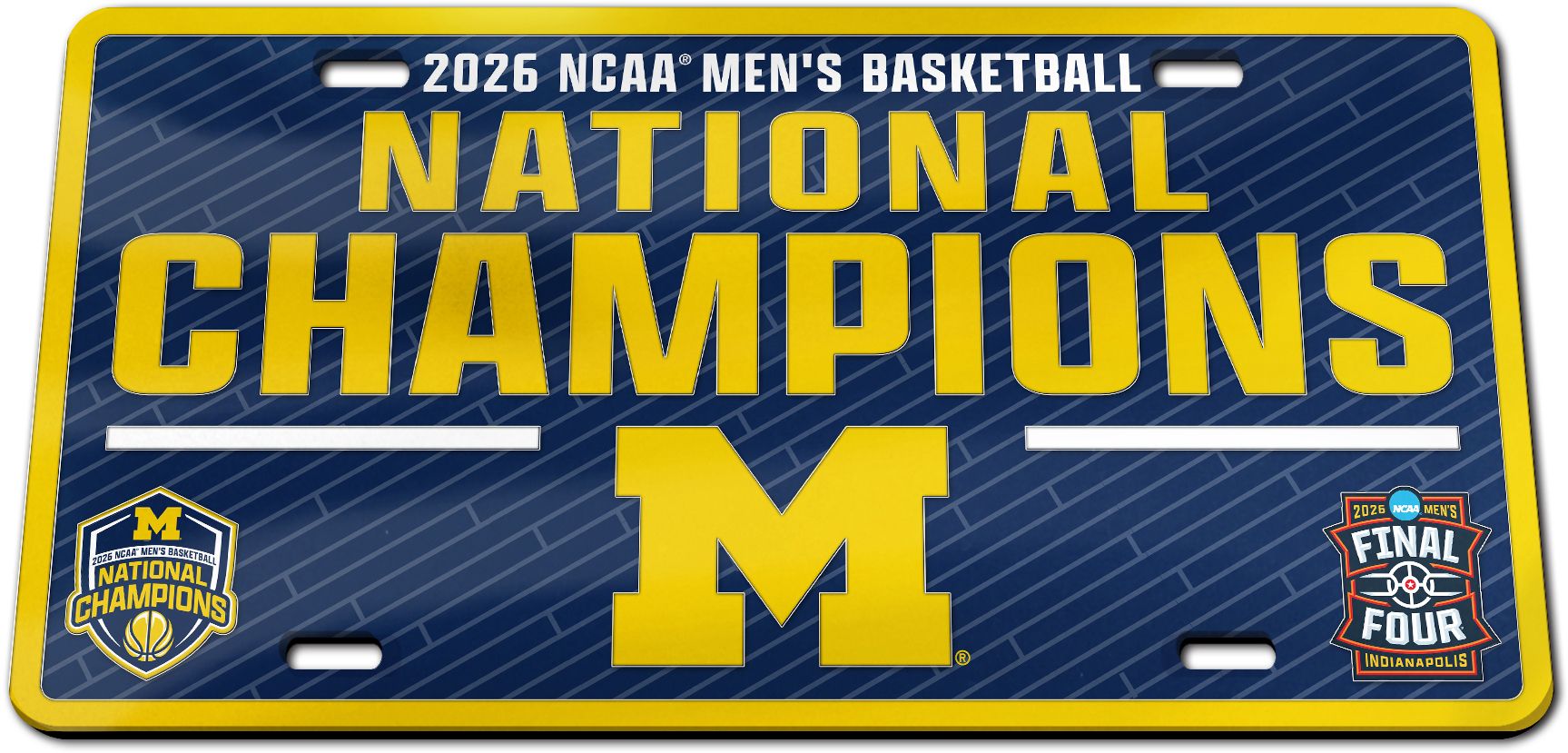 WinCraft 2026 Men's Basketball National Champions Michigan Wolverines License Plate