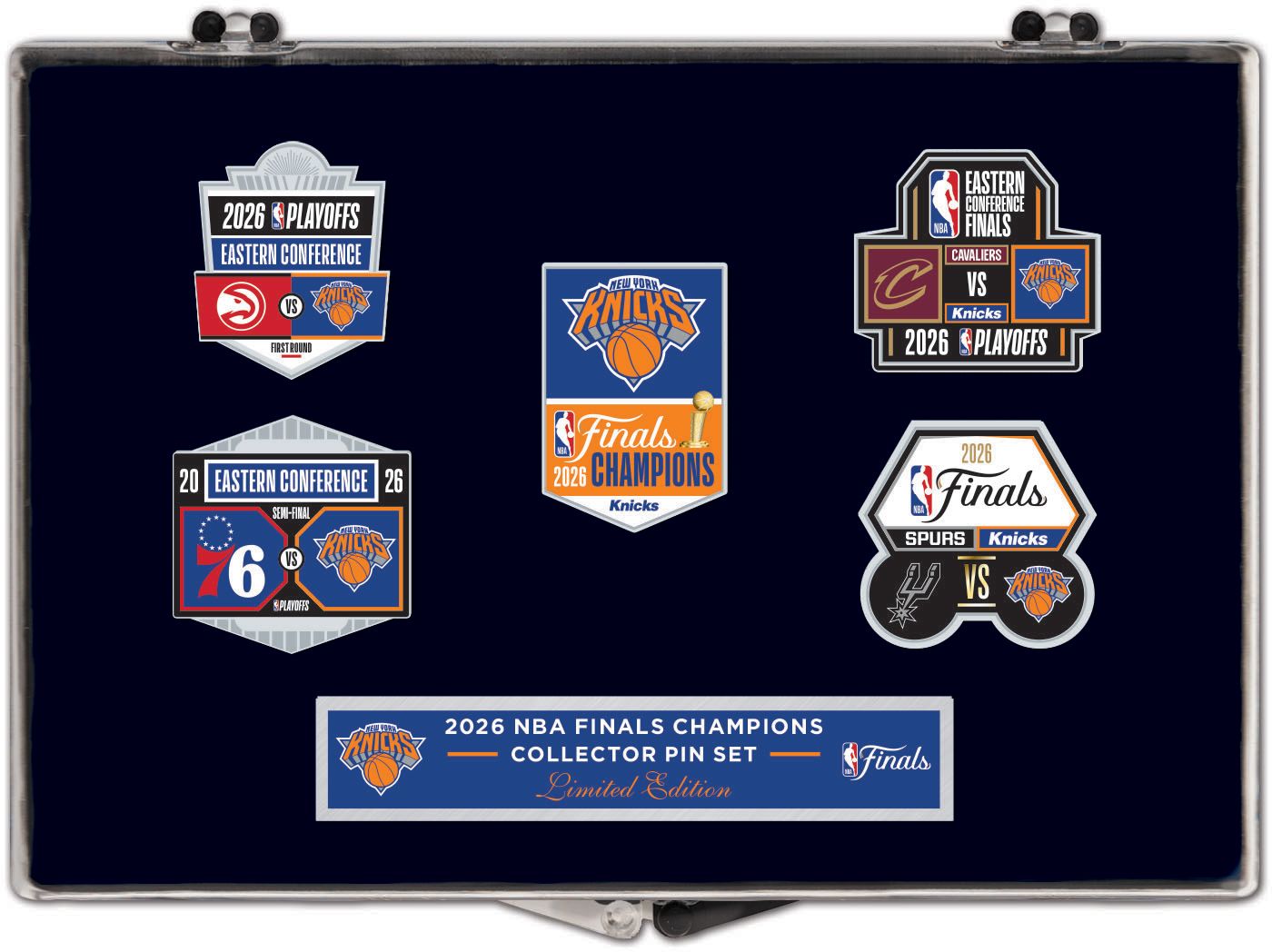 WinCraft 2026 NBA Champions New York Knicks 5-Piece Pin Set
