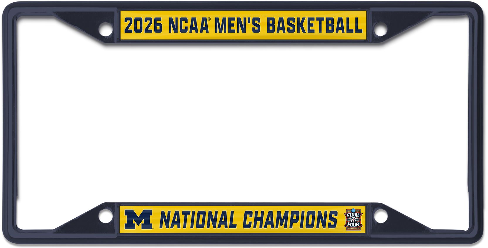 WinCraft 2026 Men's Basketball National Champions Michigan Wolverines Clear License Plate Frame