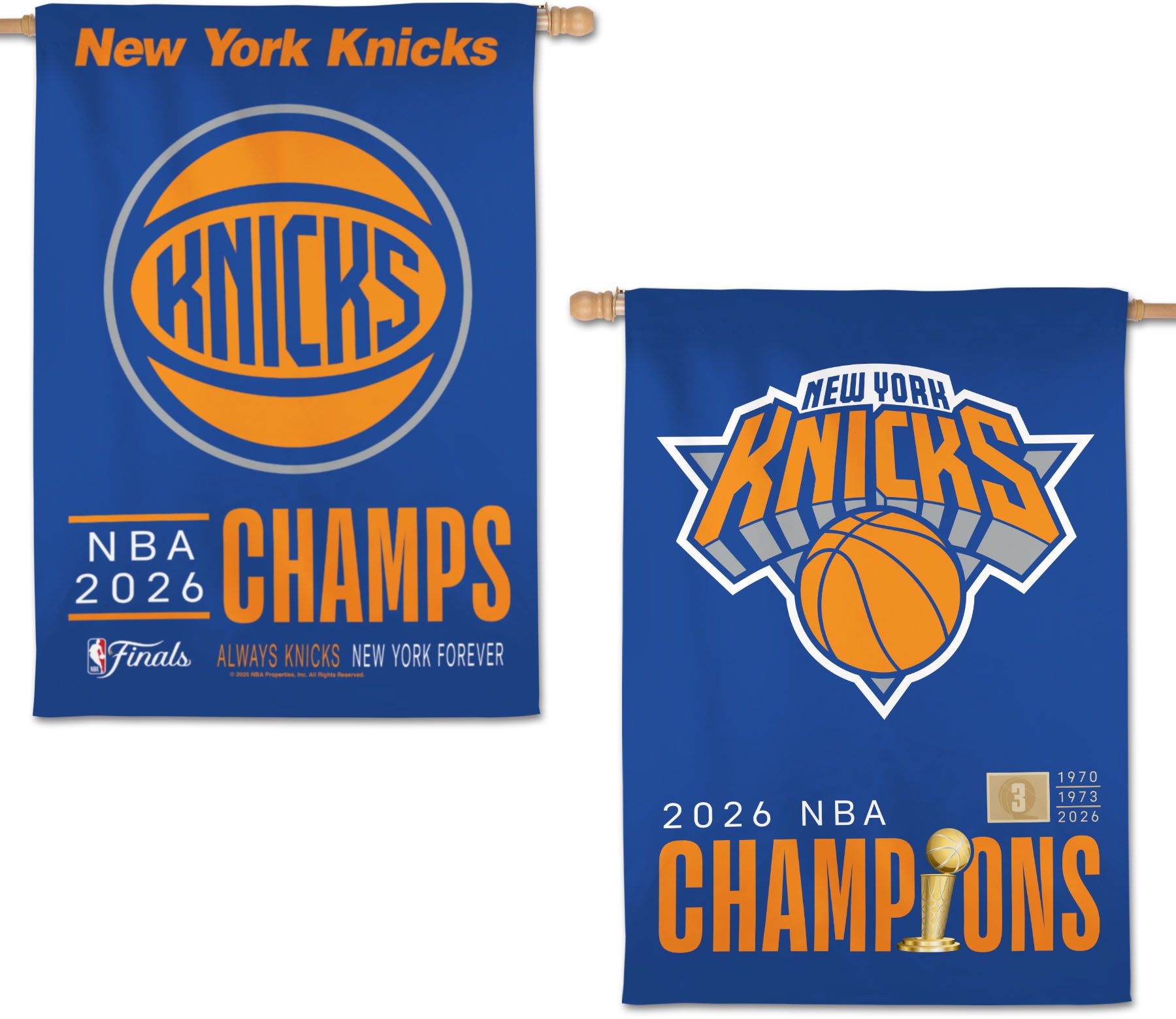 WinCraft 2026 NBA Champions New York Knicks Banner Flag