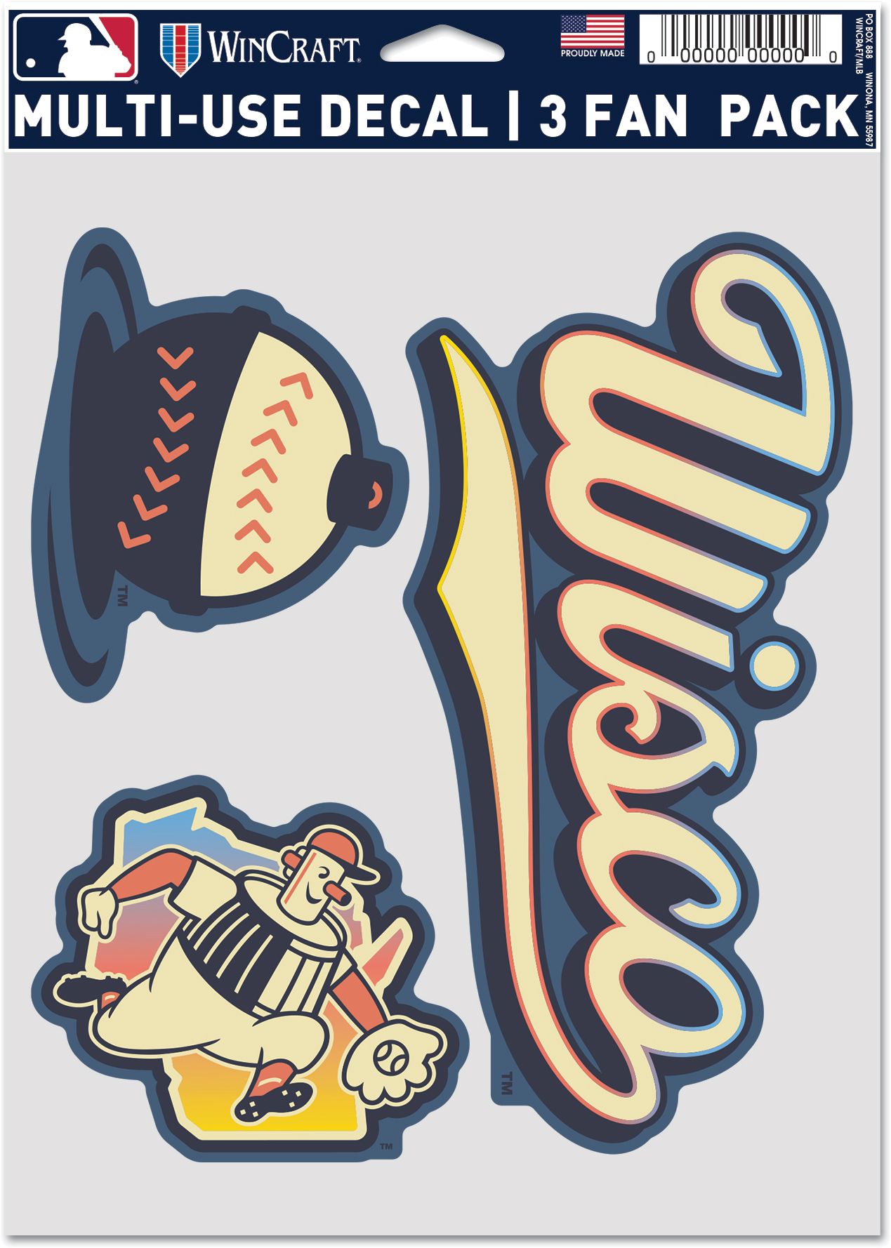 WinCraft Milwaukee Brewers 3-Pack Decal