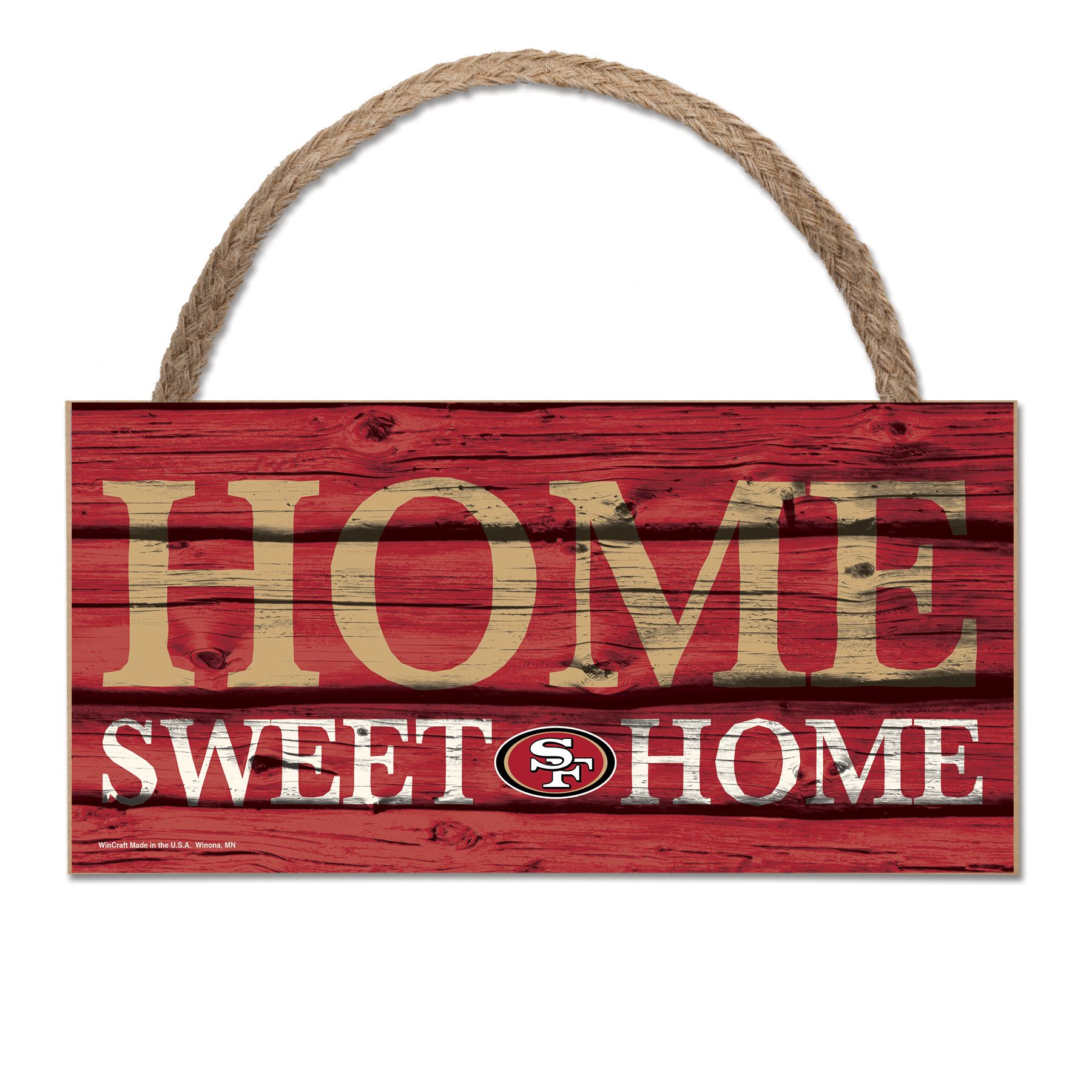 WinCraft San Francisco 49ers Wood Sign with Rope