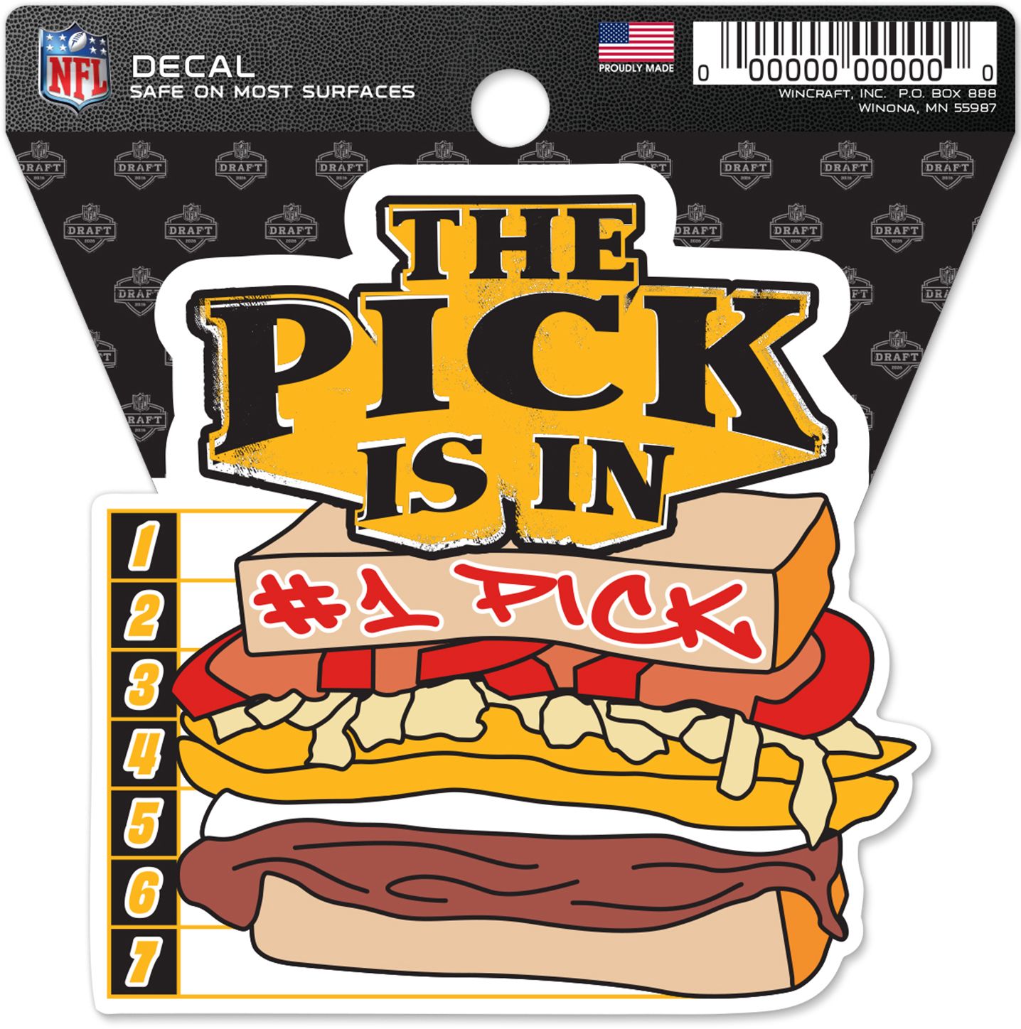 WinCraft 2026 NFL Draft Sandwich Decal