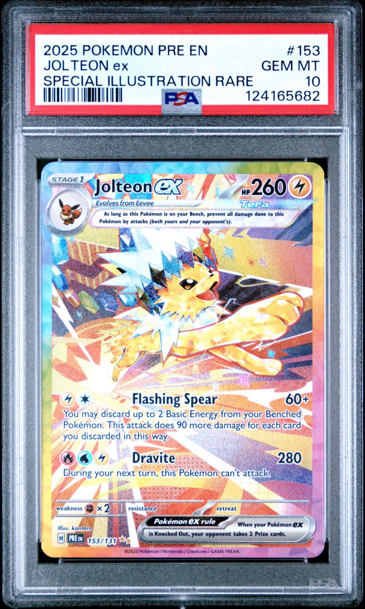 2025 Pokemon Pre En-prismatic Evolutions 153 Jolteon Ex Special Illustration Rare PSA 10