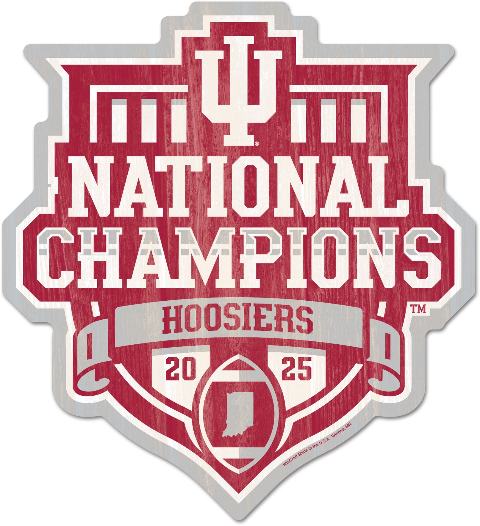 WinCraft Indiana Hoosiers 2025-26 CFP National Champions State Sign