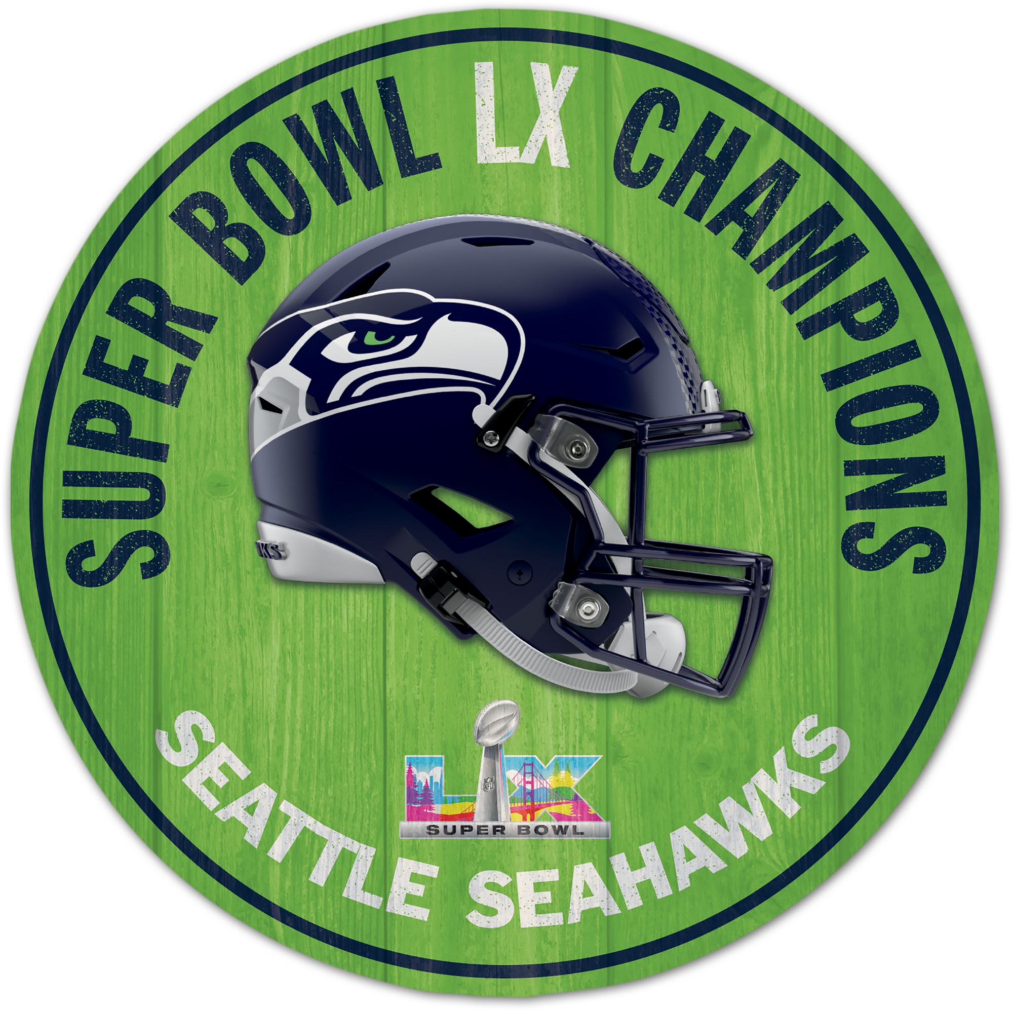 WinCraft 2025-26 Super Bowl LX Champions Seattle Seahawks Round Sign