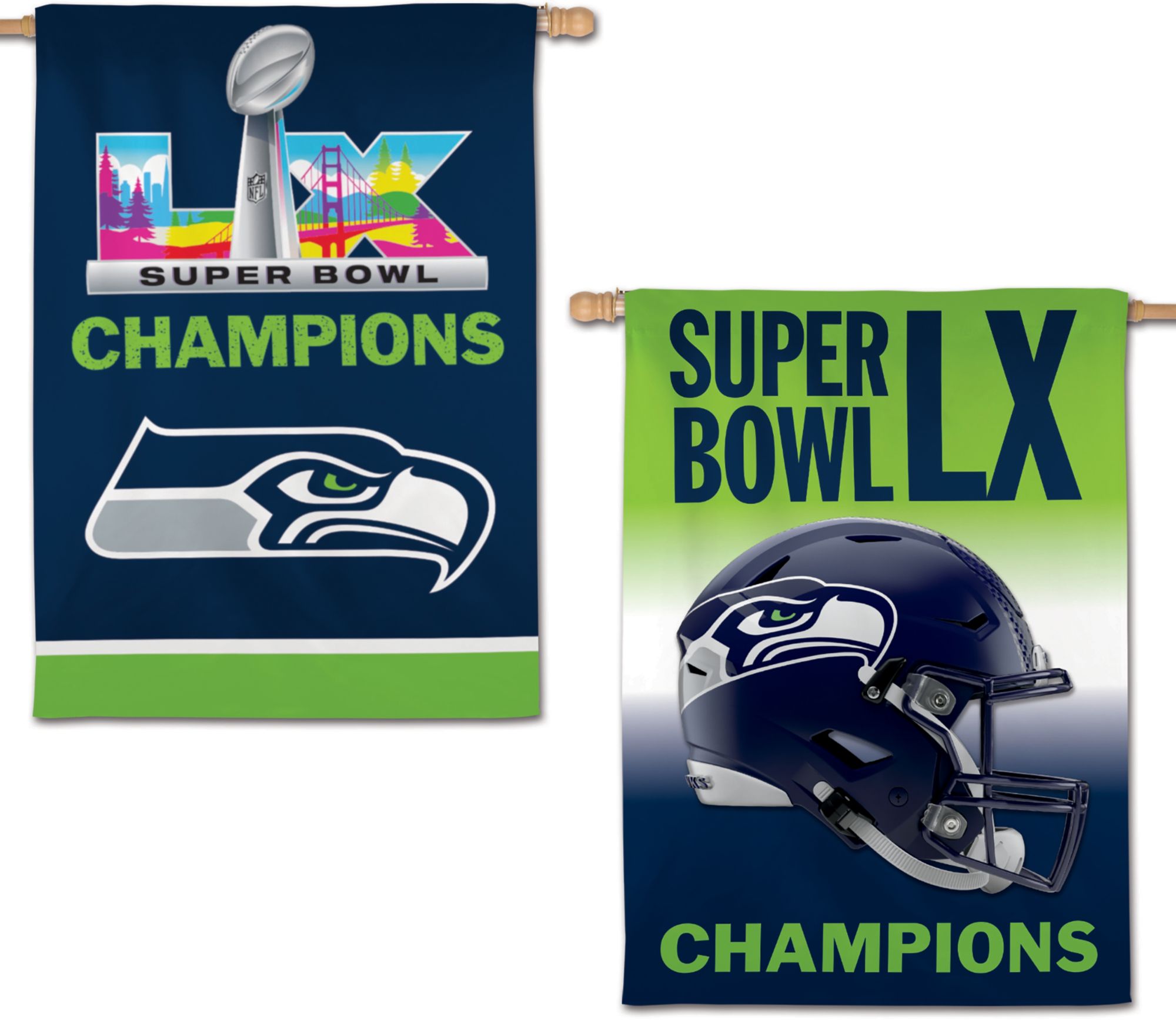 WinCraft 2025-26 Super Bowl LX Champions Seattle Seahawks 2-Sided Banner
