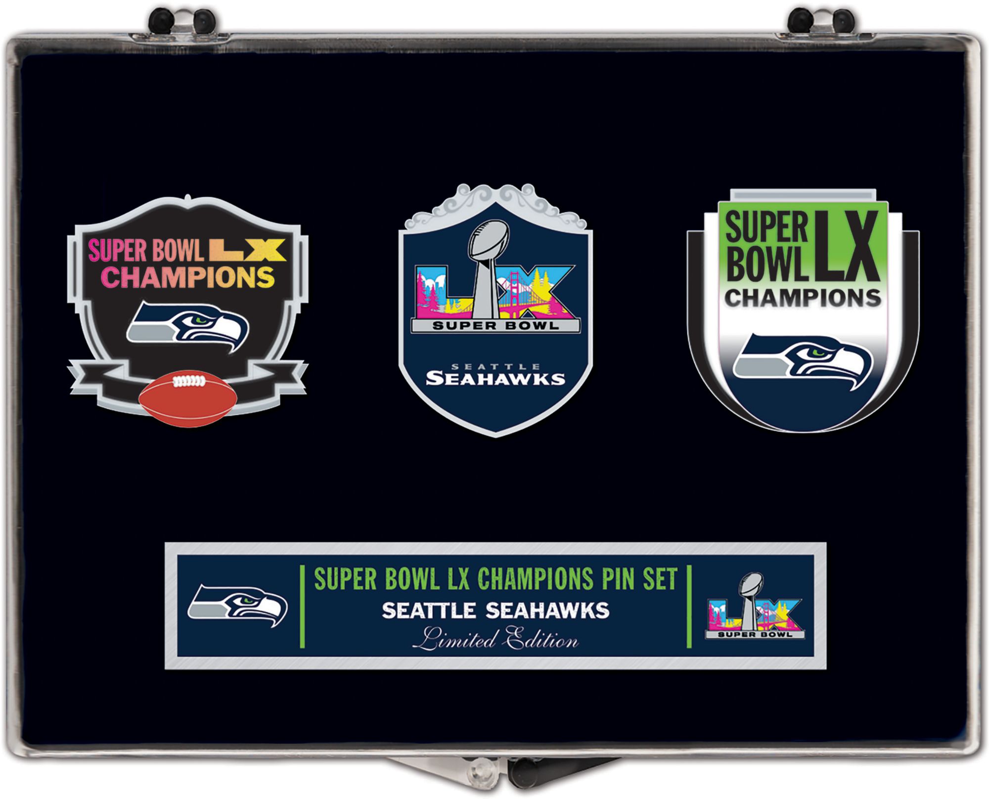 WinCraft 2025-26 Super Bowl LX Champions Seattle Seahawks 3 Piece Pin Set