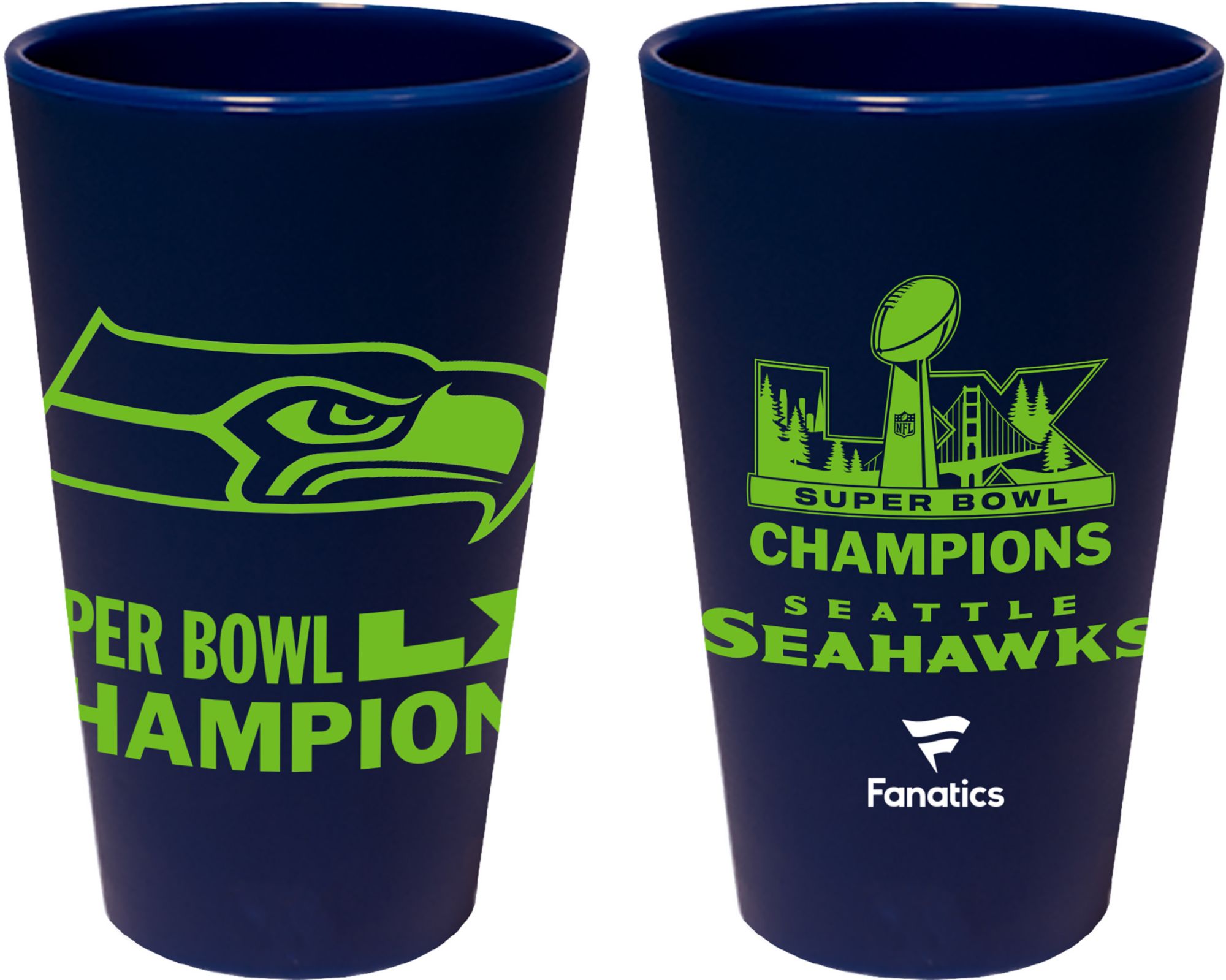 WinCraft 2025-26 Super Bowl LX Champions Seattle Seahawks Silicon Pint Glass